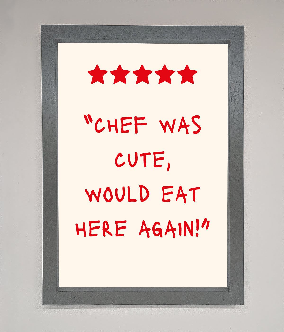 Chef Was Cute Framed Wall Art print