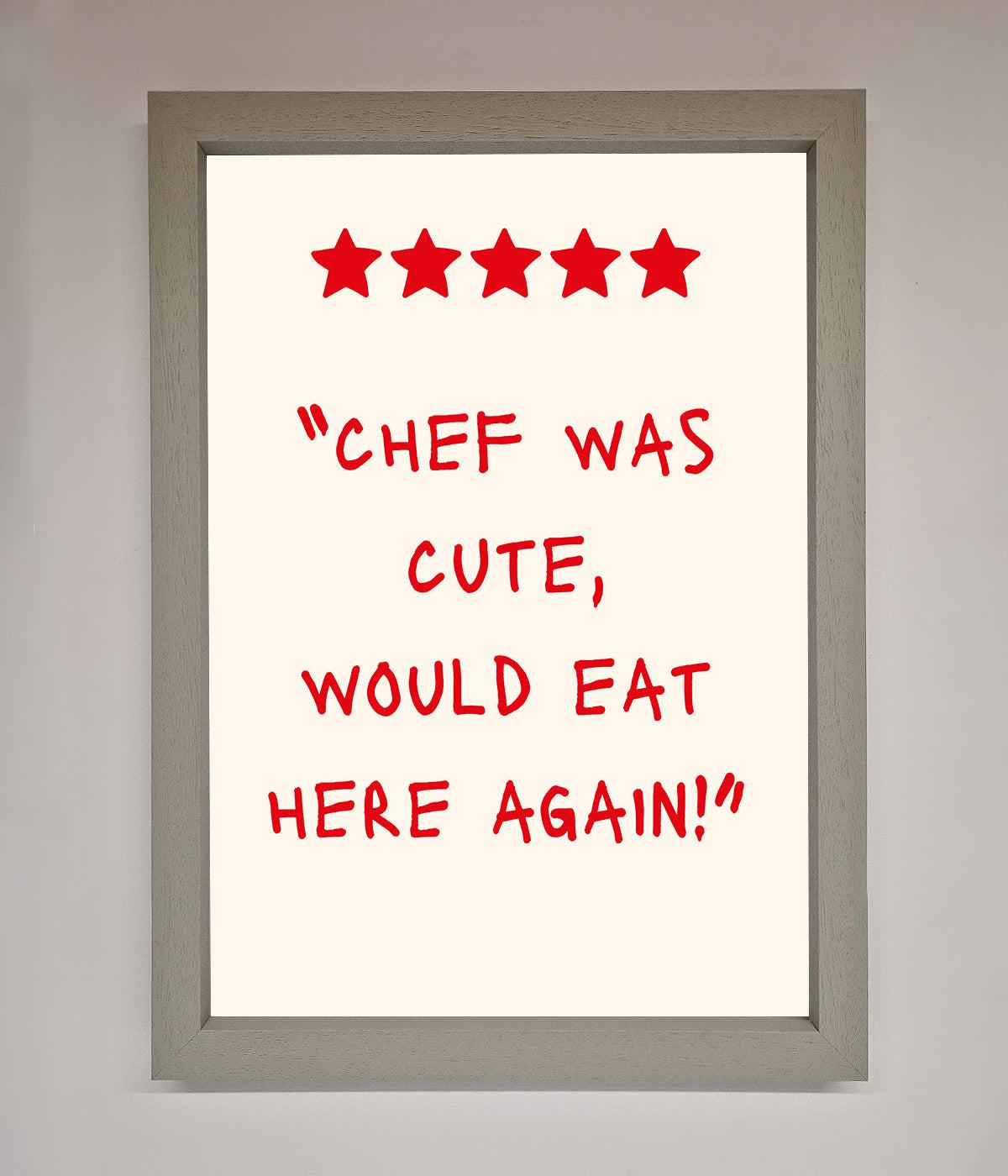 Chef Was Cute Framed Wall Art print