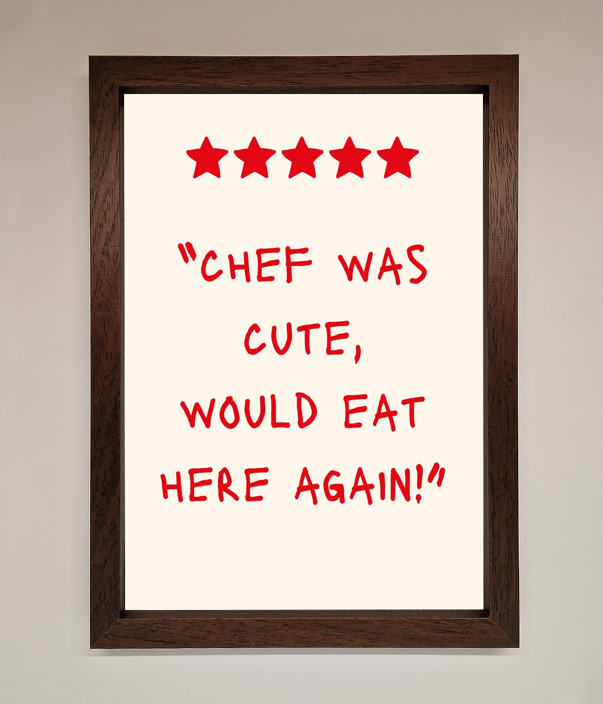 Chef Was Cute Framed Wall Art print