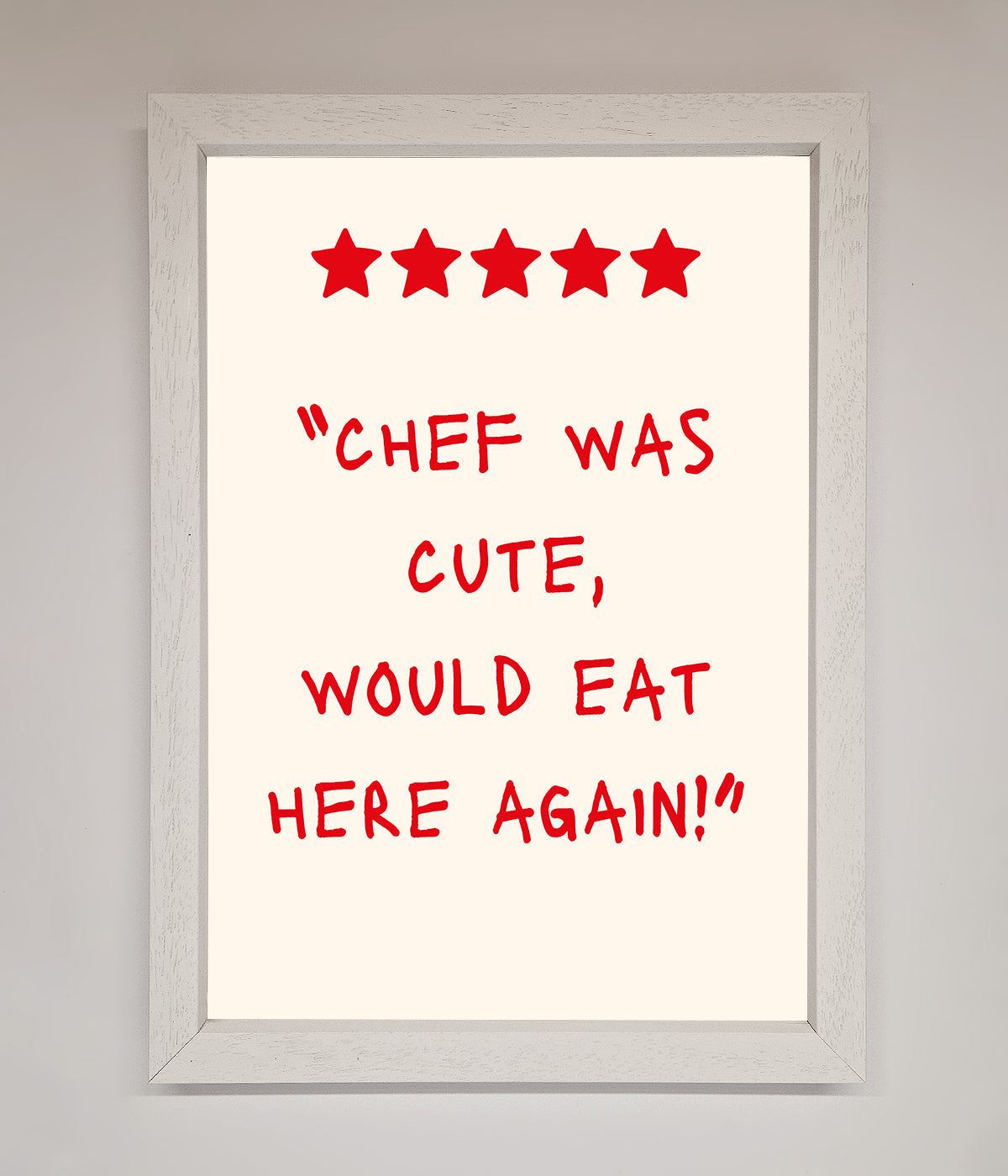 Chef Was Cute Framed Wall Art print