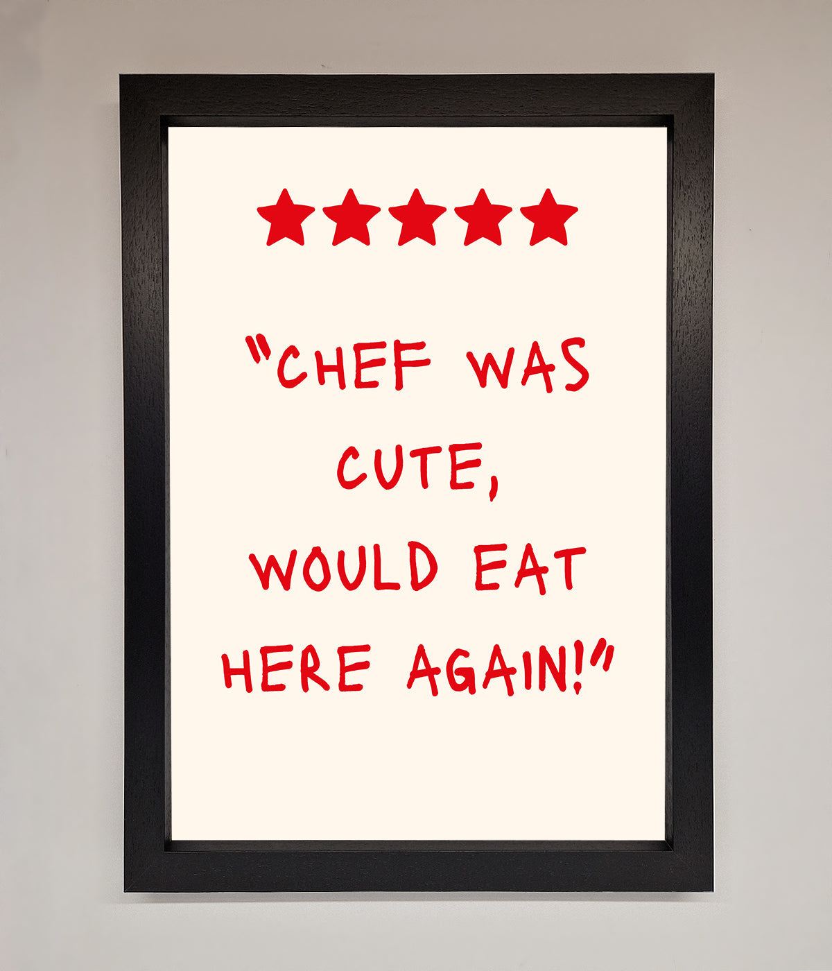 Chef Was Cute Framed Wall Art print