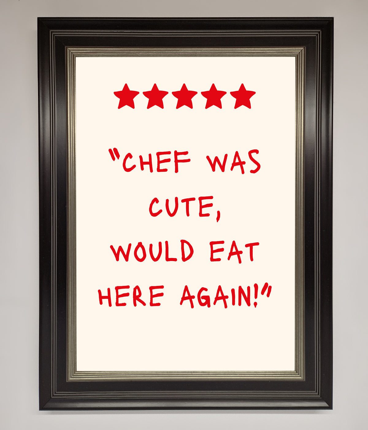 Chef Was Cute Framed Wall Art print