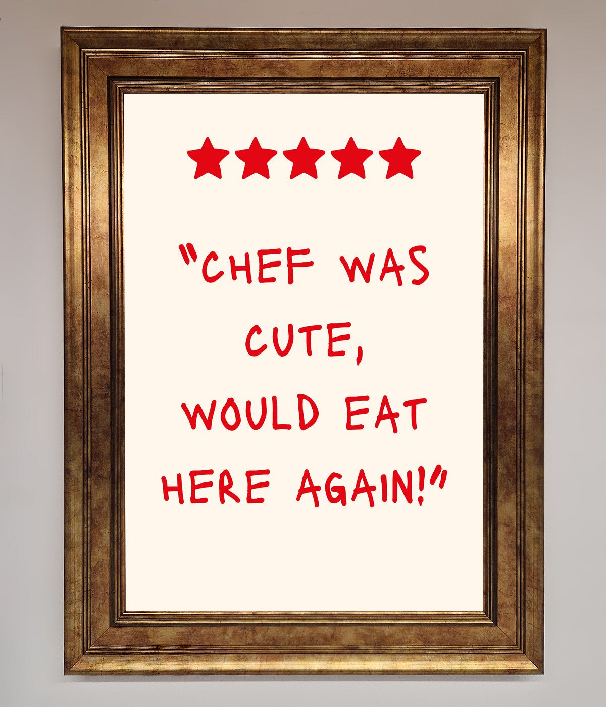 Chef Was Cute Framed Wall Art print