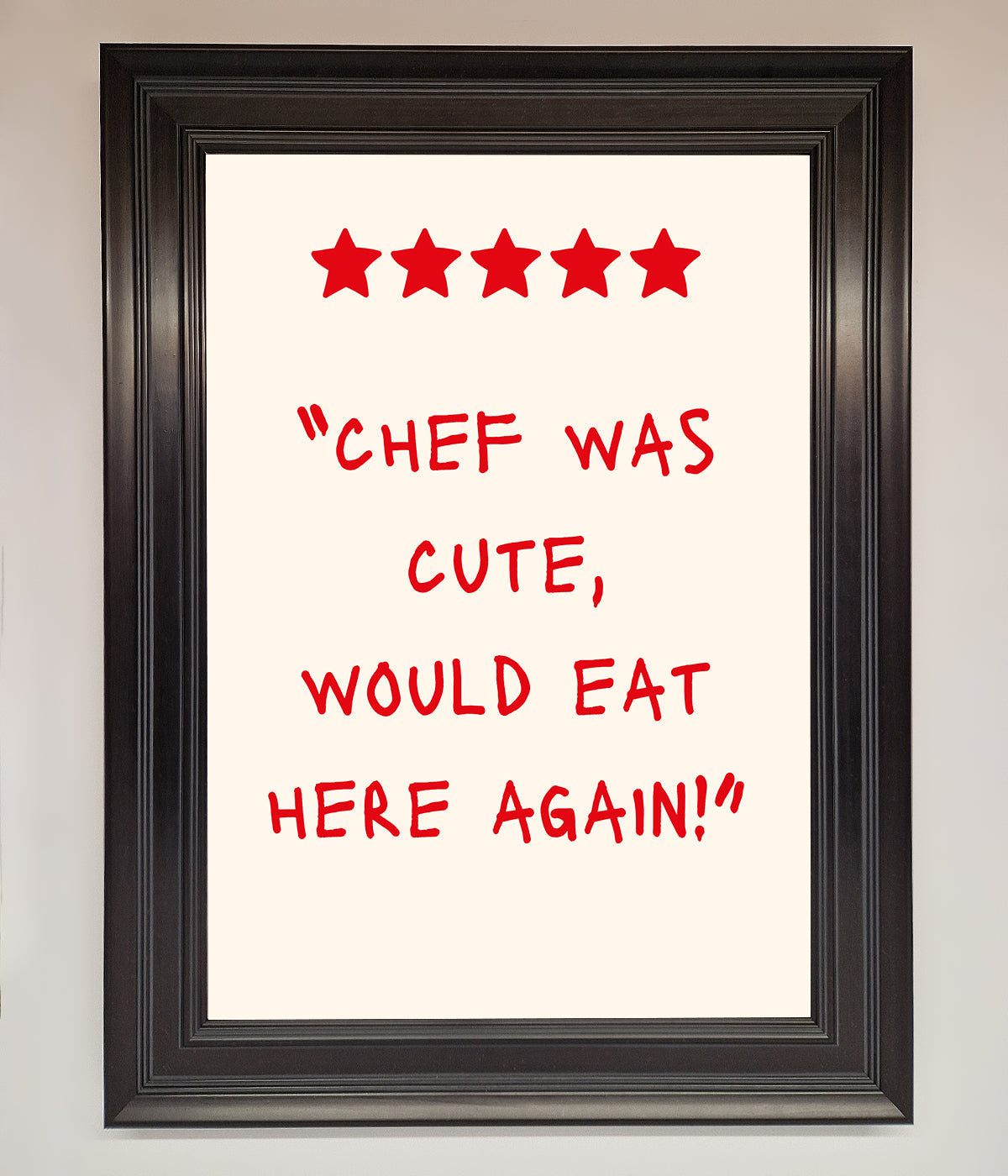 Chef Was Cute Framed Wall Art print