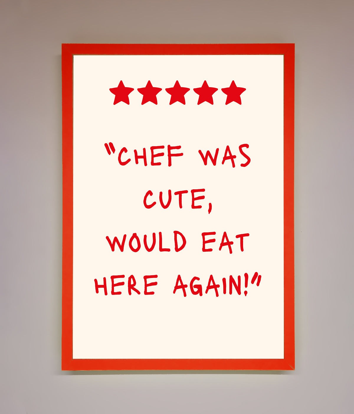 Chef Was Cute Framed Wall Art print