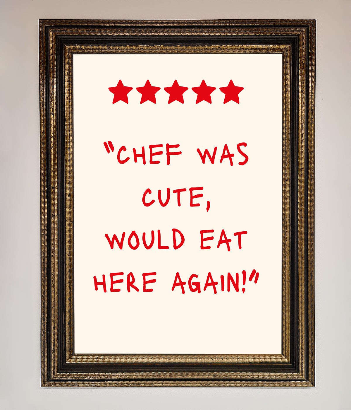 Chef Was Cute Framed Wall Art print