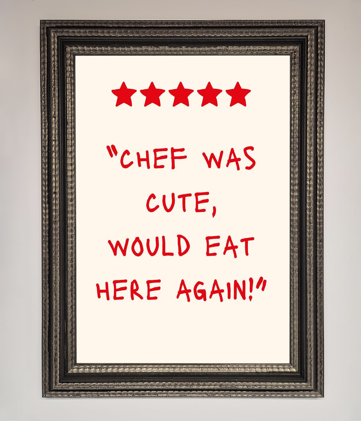 Chef Was Cute Framed Wall Art print