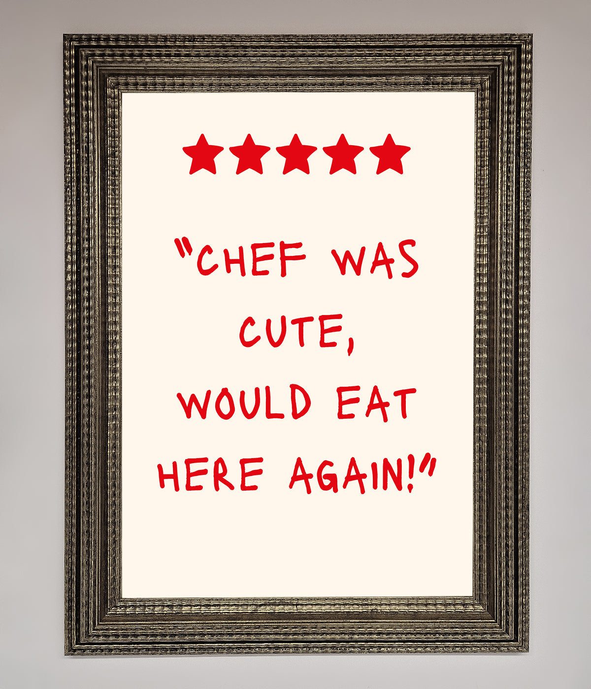 Chef Was Cute Framed Wall Art print