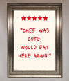 Chef Was Cute Framed Wall Art print