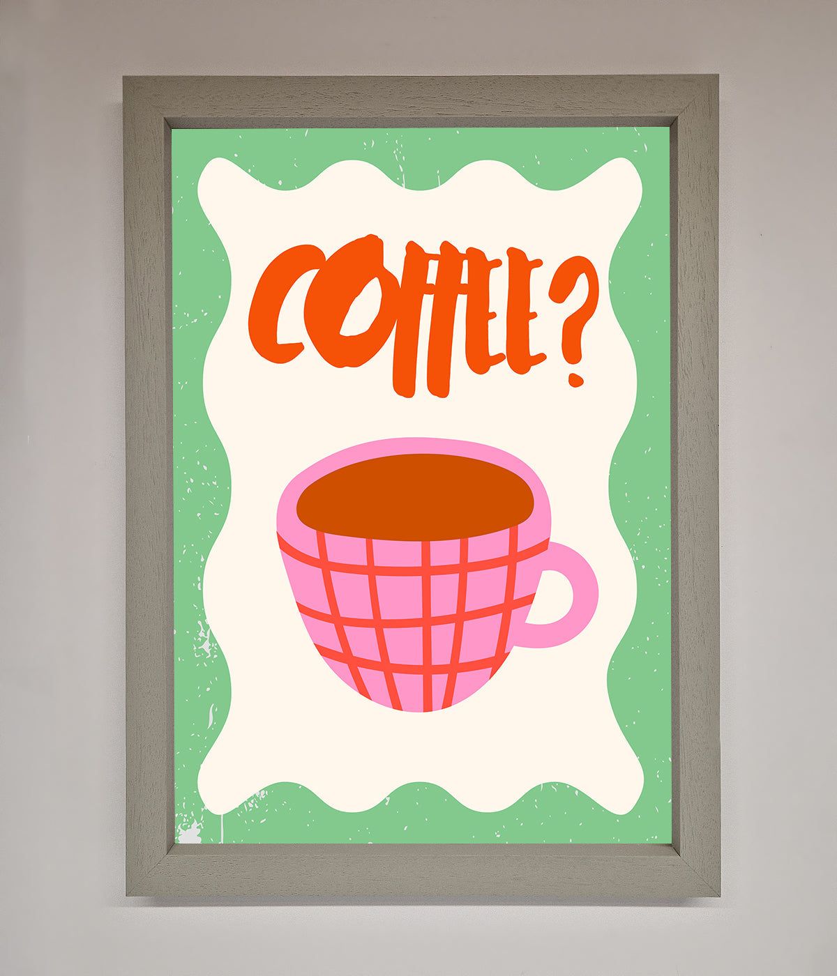 Coffee Pink Mug Framed Wall Art print