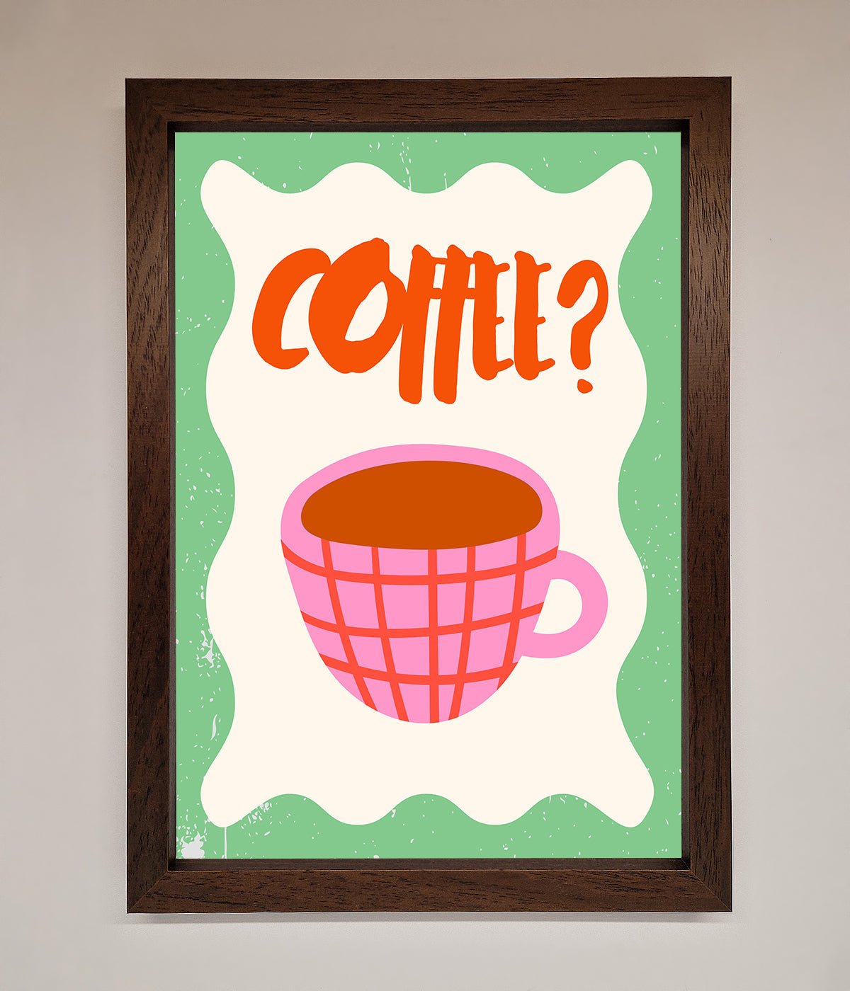 Coffee Pink Mug Framed Wall Art print