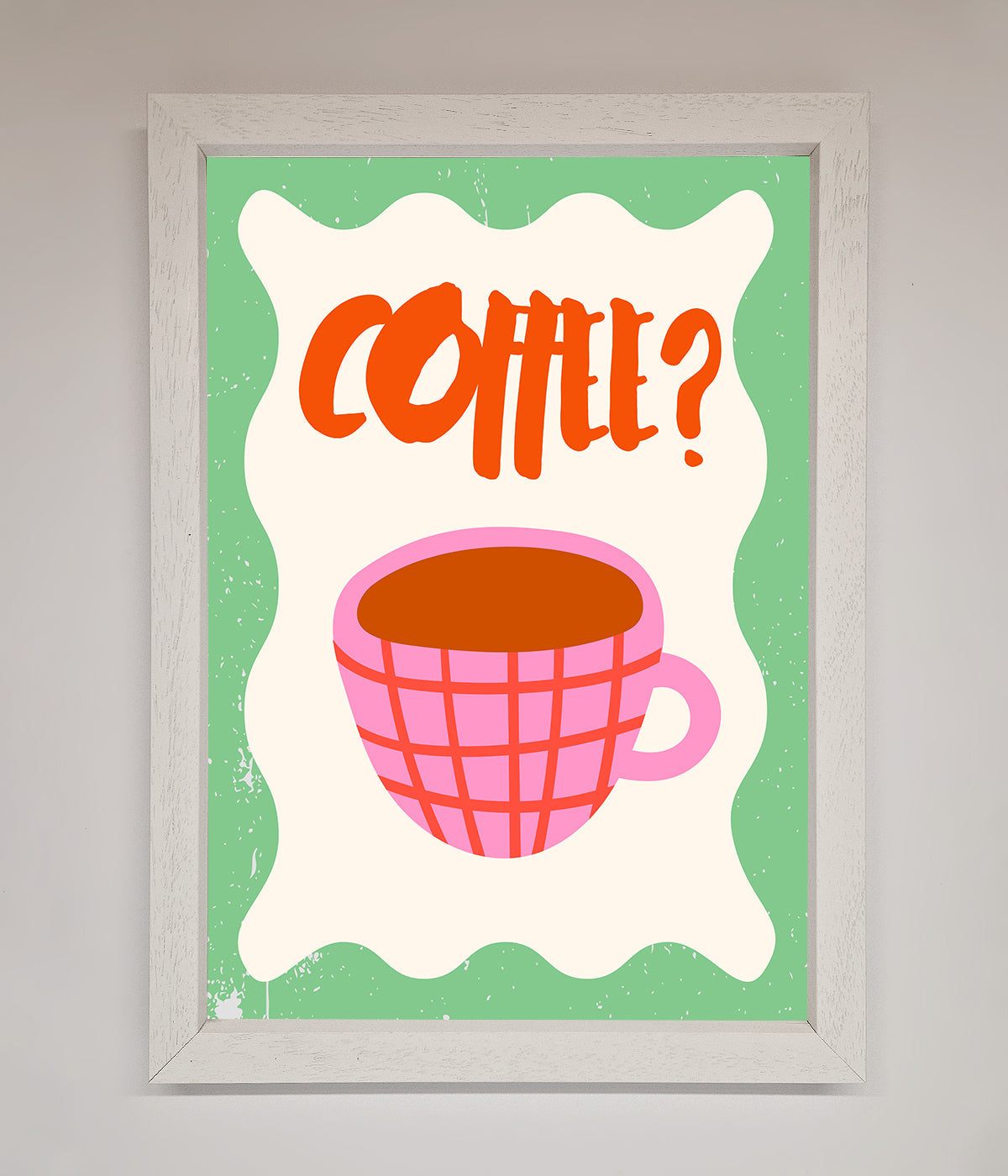 Coffee Pink Mug Framed Wall Art print