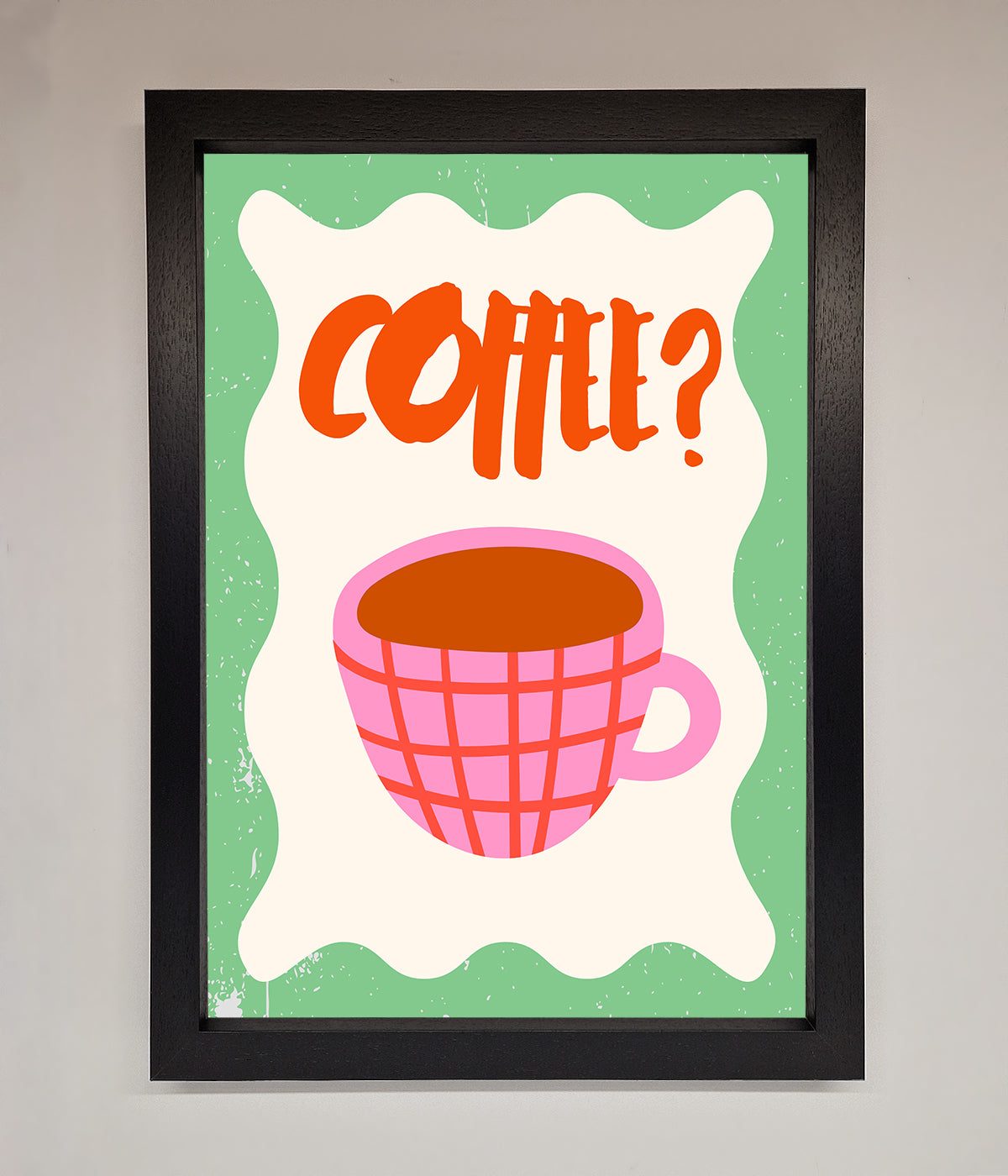 Coffee Pink Mug Framed Wall Art print