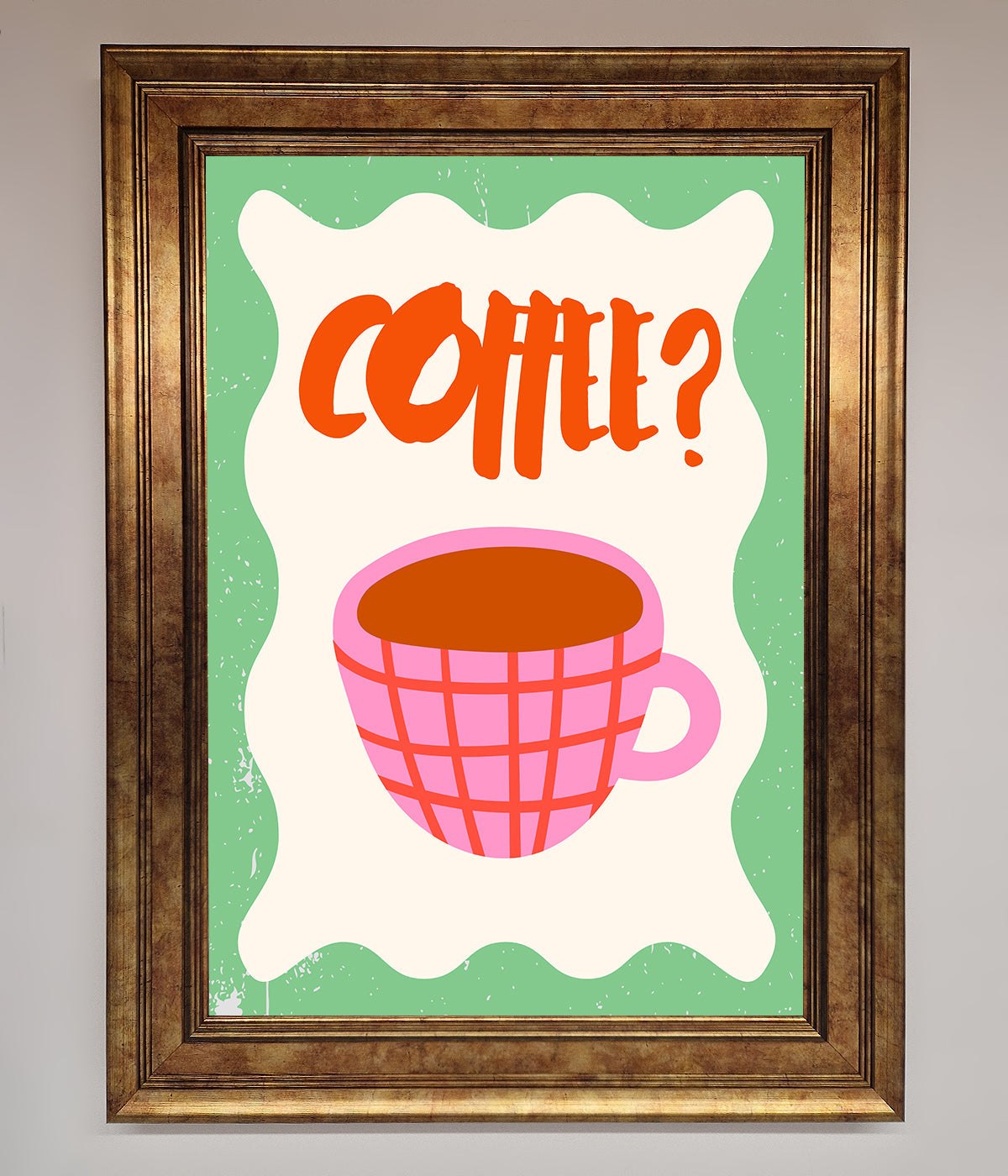 Coffee Pink Mug Framed Wall Art print