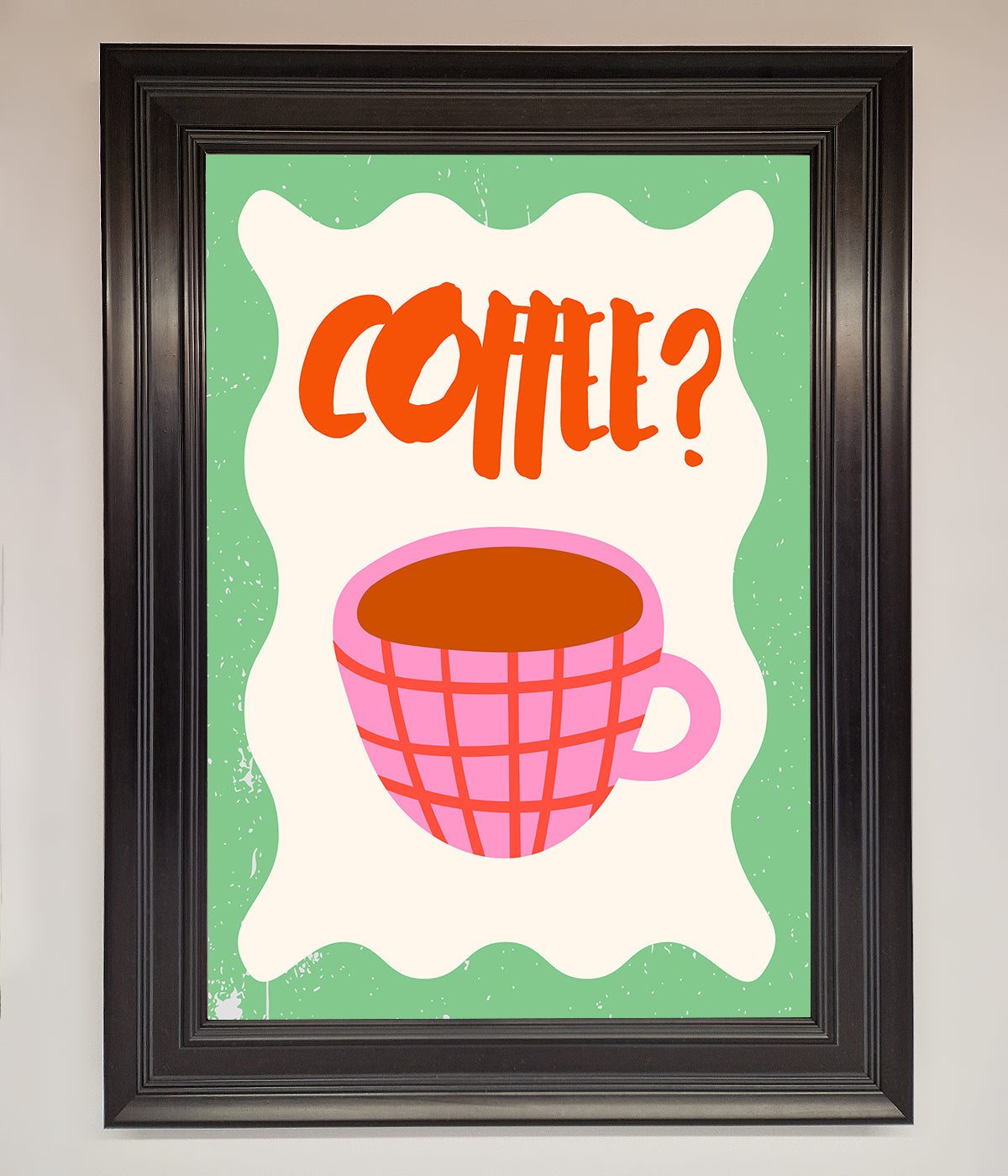 Coffee Pink Mug Framed Wall Art print