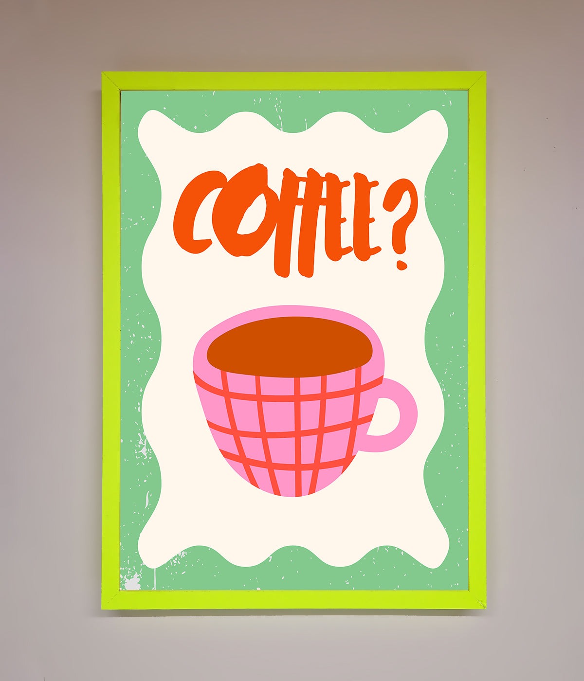 Coffee Pink Mug Framed Wall Art print