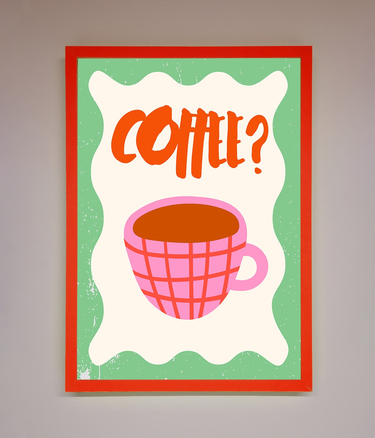 Coffee Pink Mug Framed Wall Art print