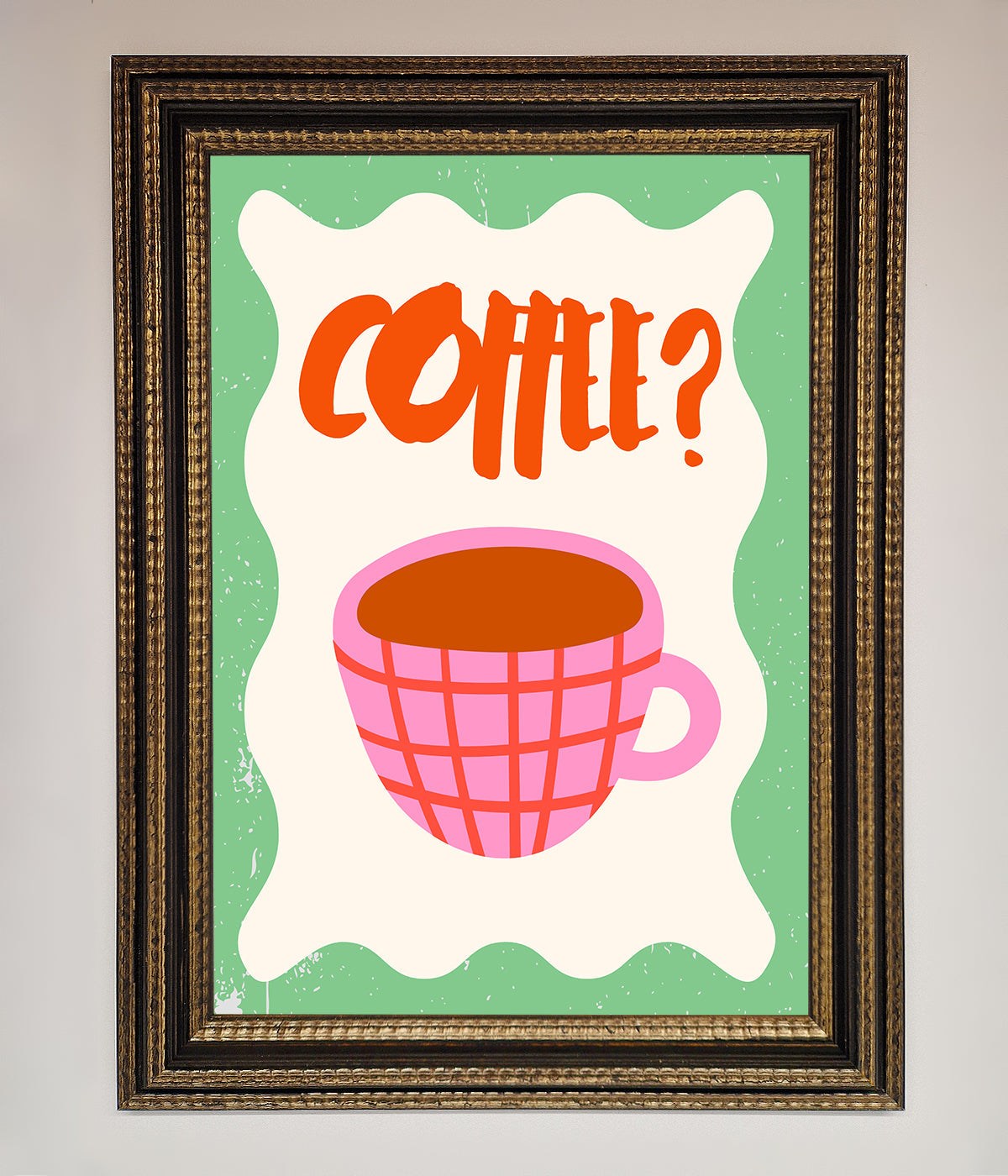 Coffee Pink Mug Framed Wall Art print