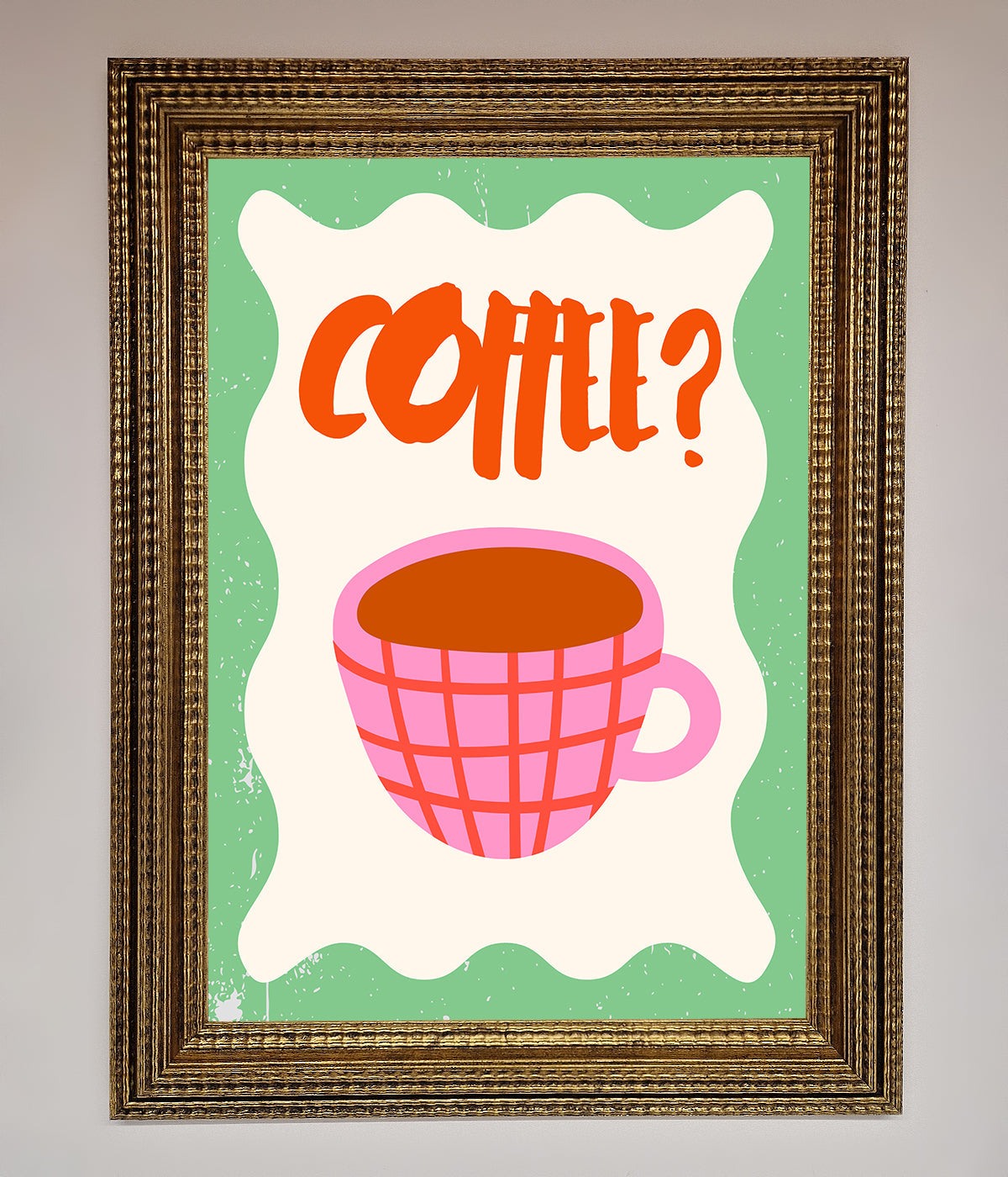 Coffee Pink Mug Framed Wall Art print