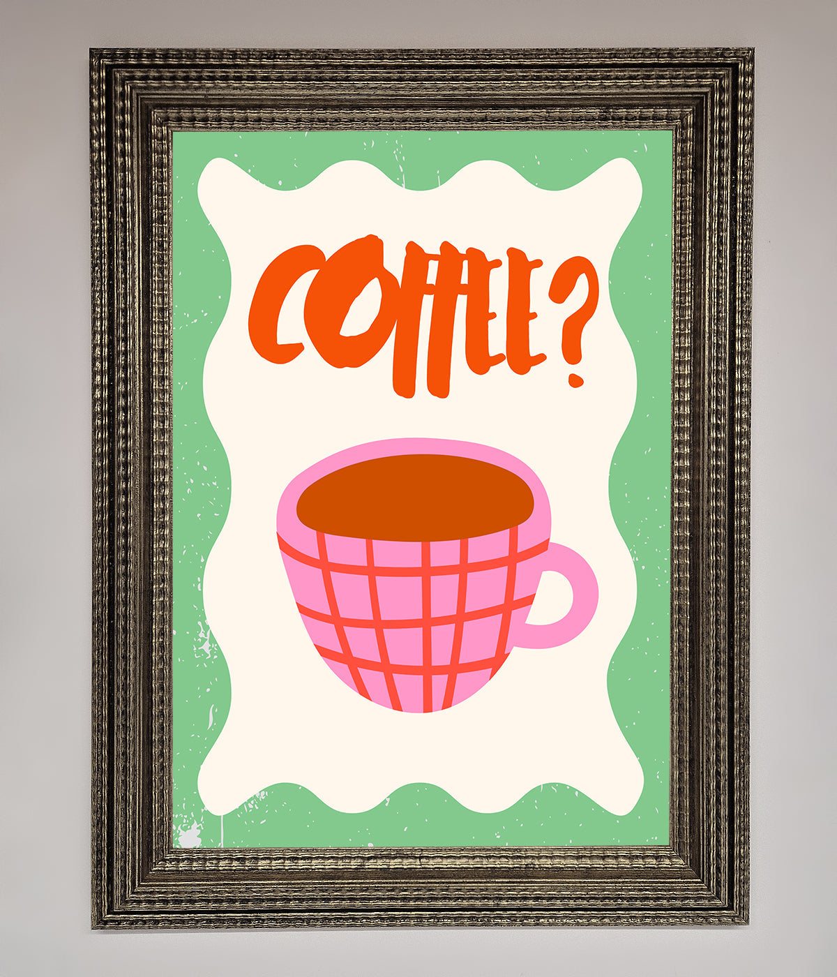 Coffee Pink Mug Framed Wall Art print