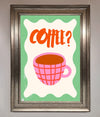 Coffee Pink Mug Framed Wall Art print