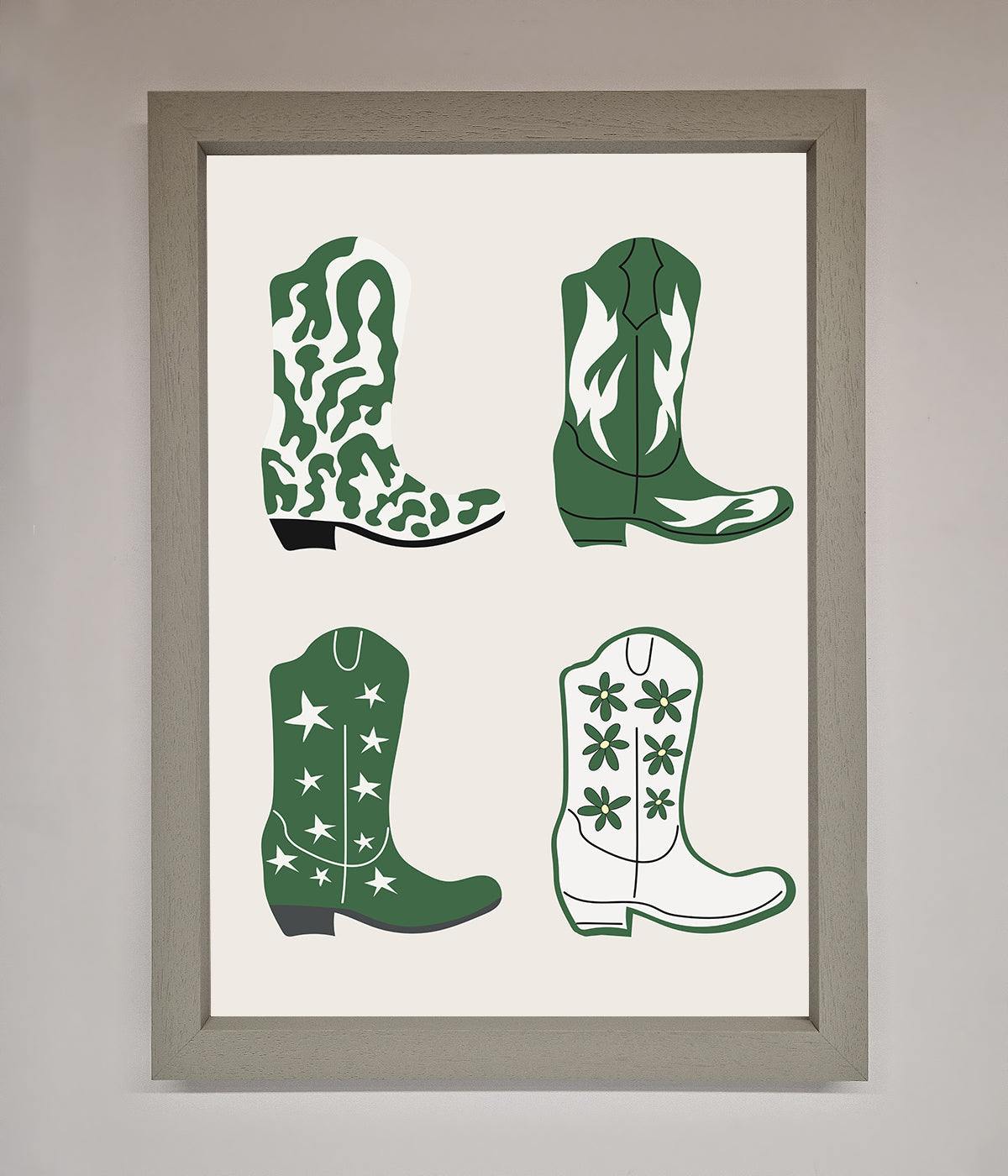 Cowboy Boots Framed Print print