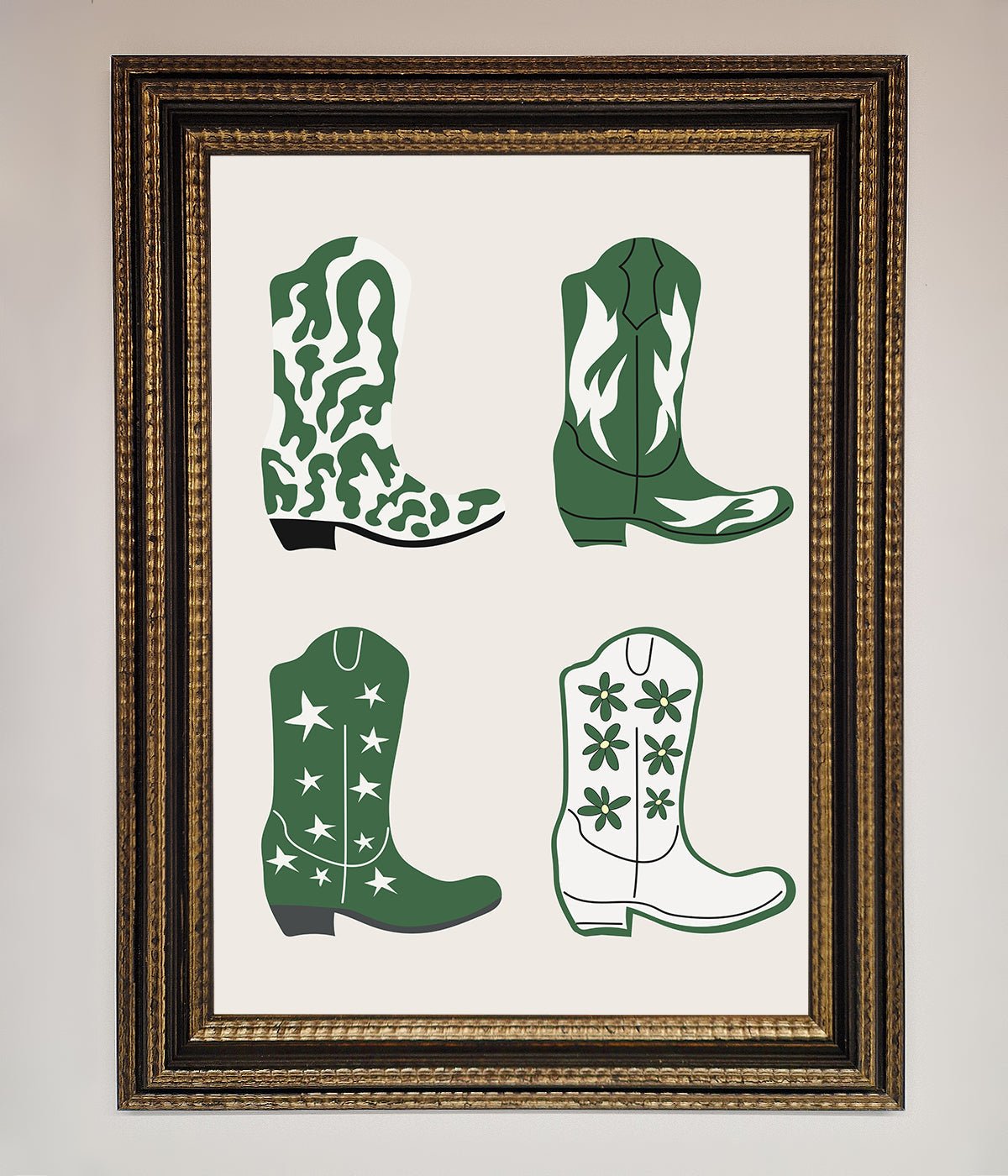 Cowboy Boots Framed Print print