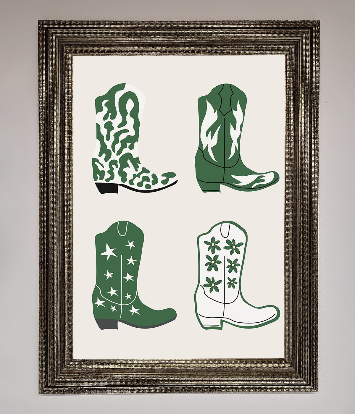 Cowboy Boots Framed Print print