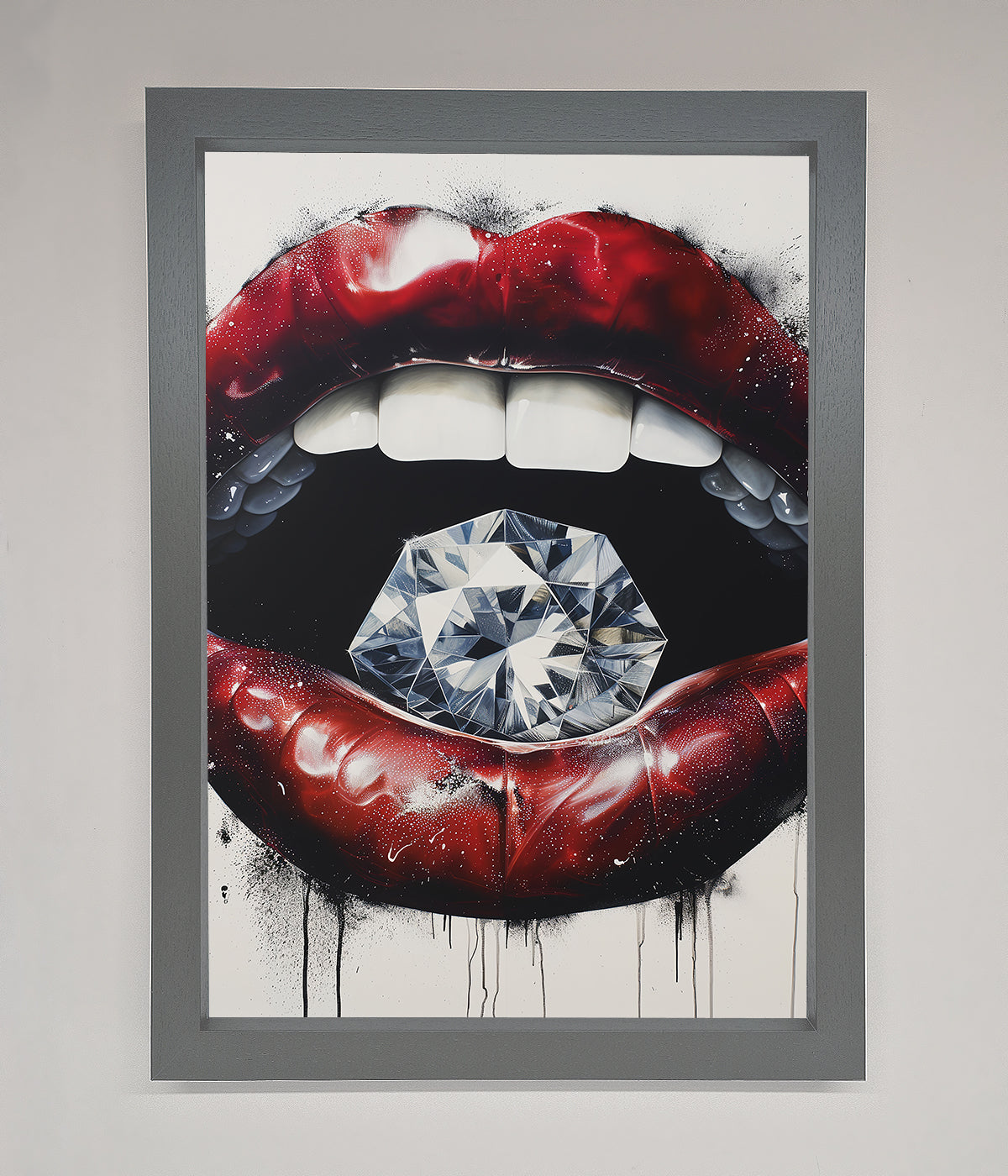 Diamond Lips Framed Poster print