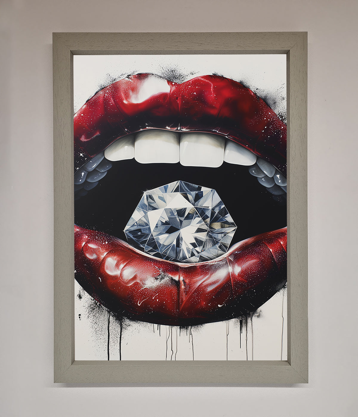 Diamond Lips Framed Poster print