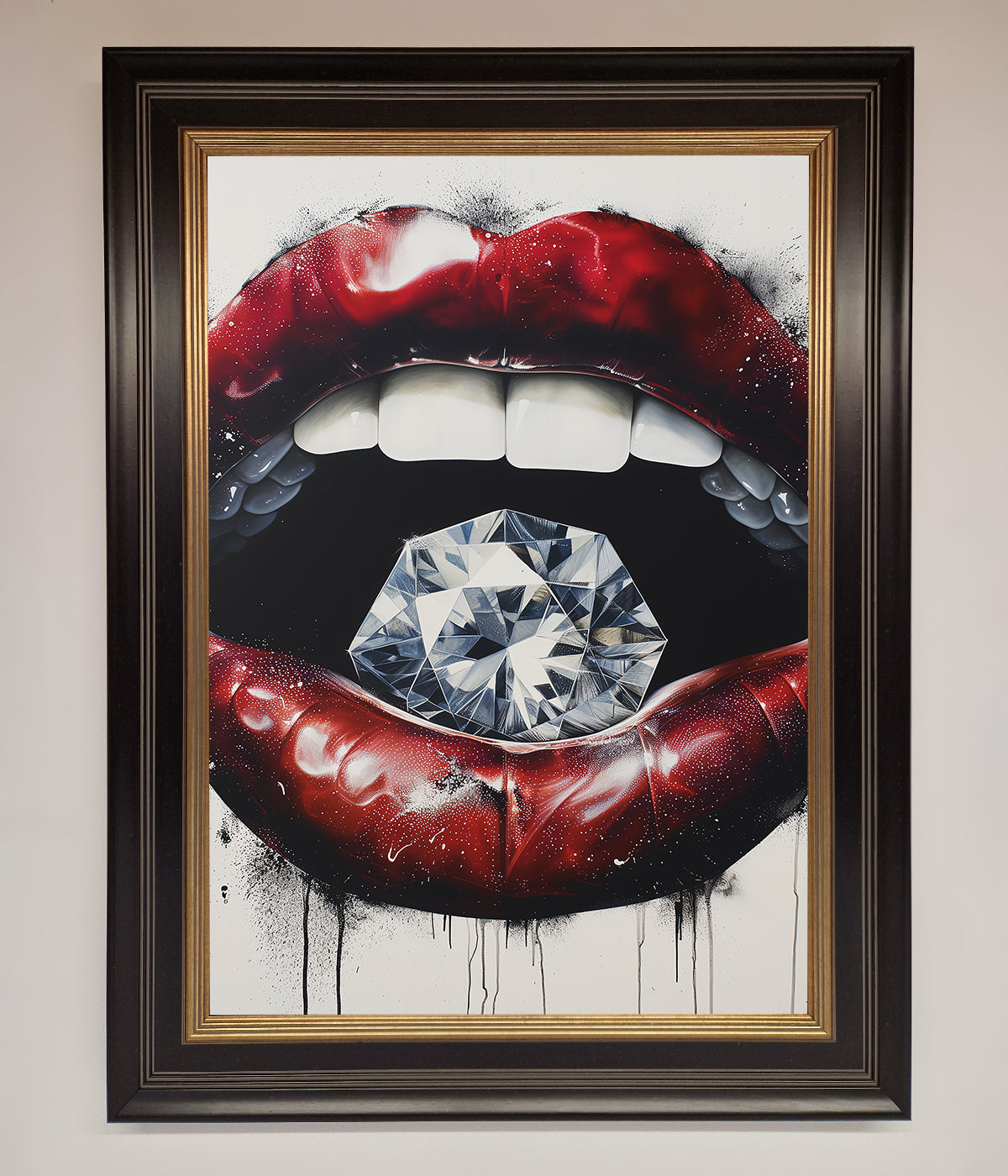 Diamond Lips Framed Poster print