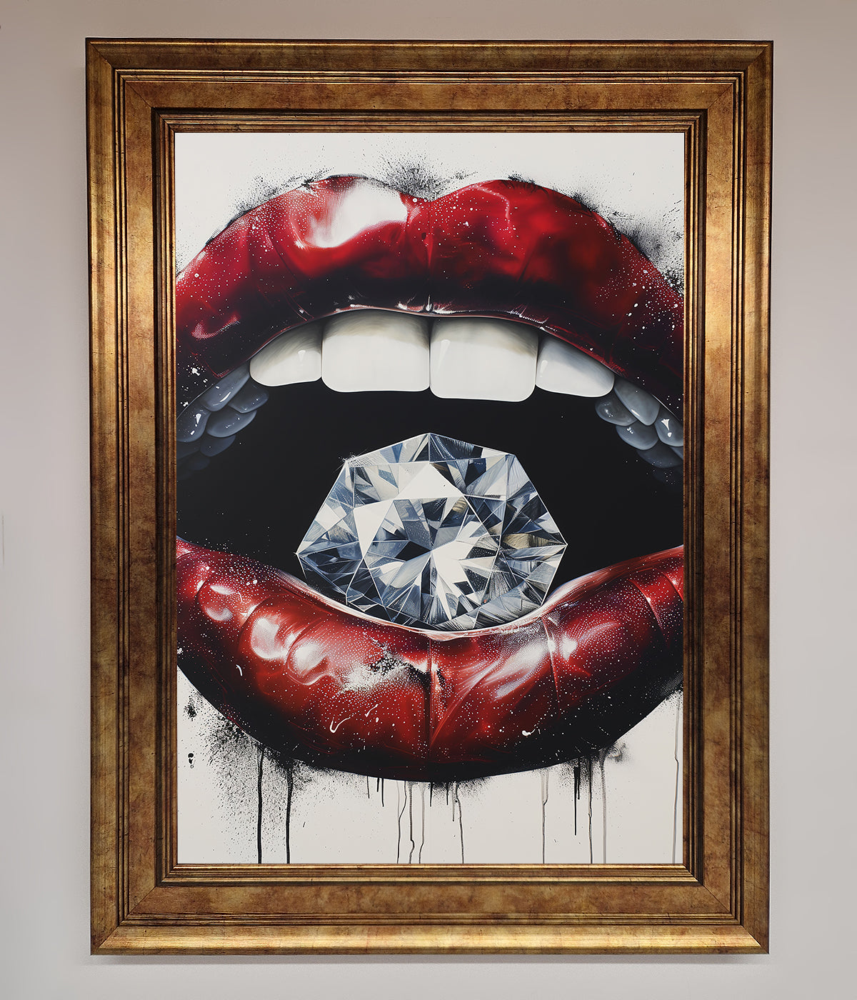 Diamond Lips Framed Poster print