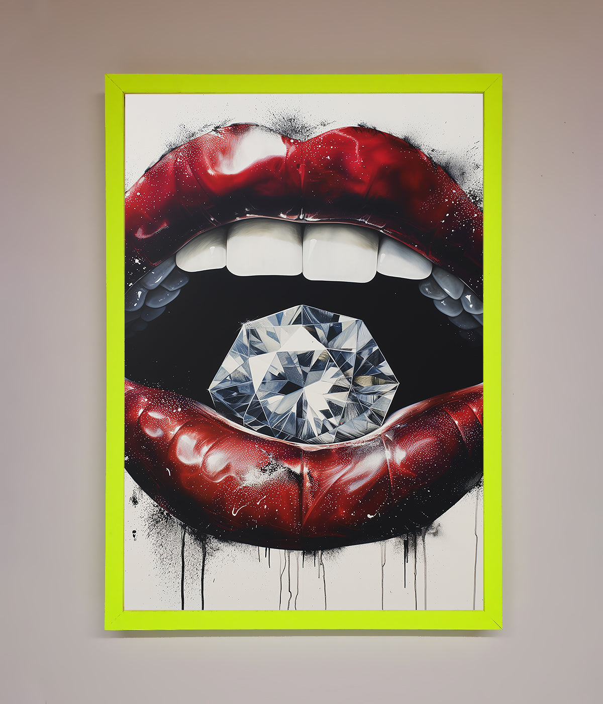 Diamond Lips Framed Poster print