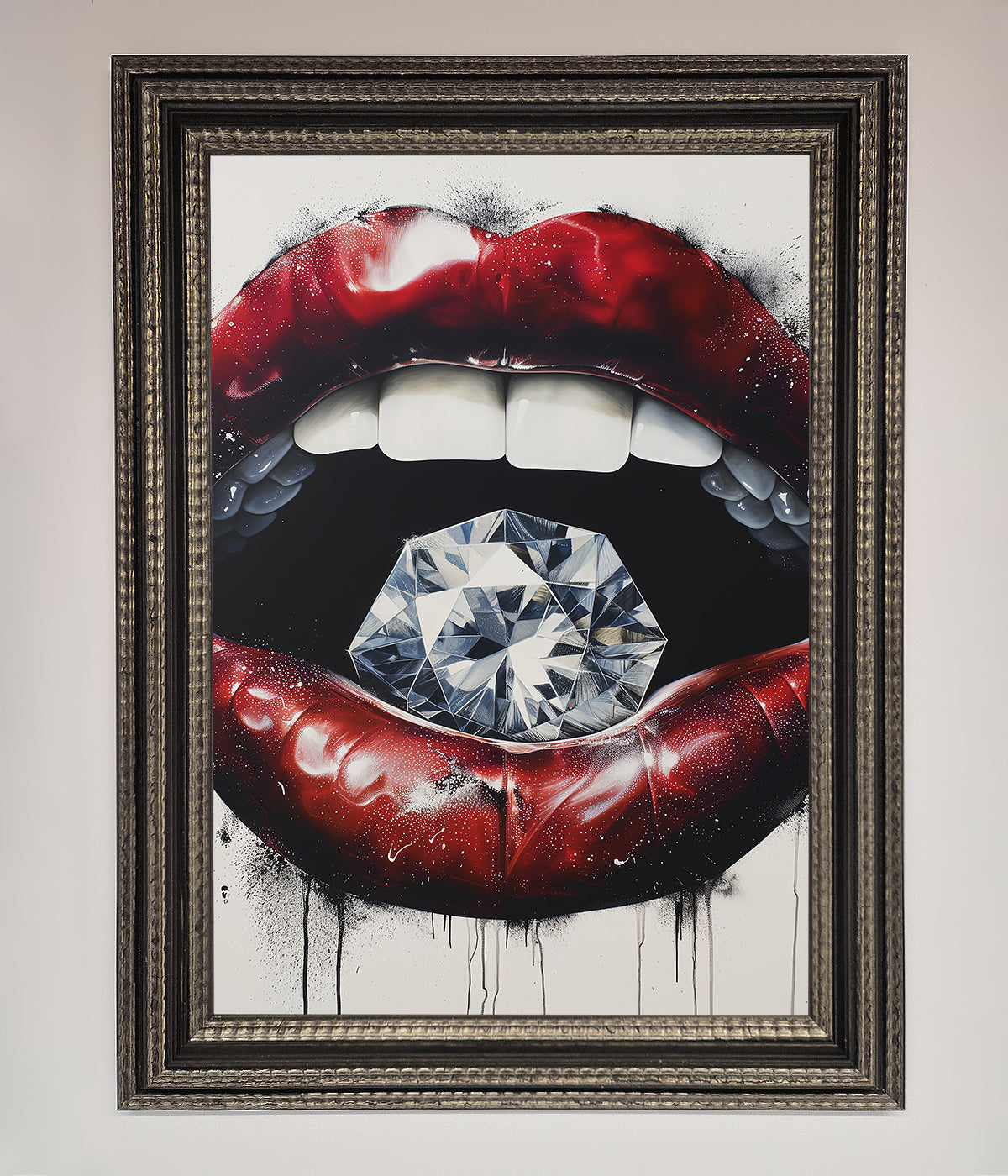 Diamond Lips Framed Poster print