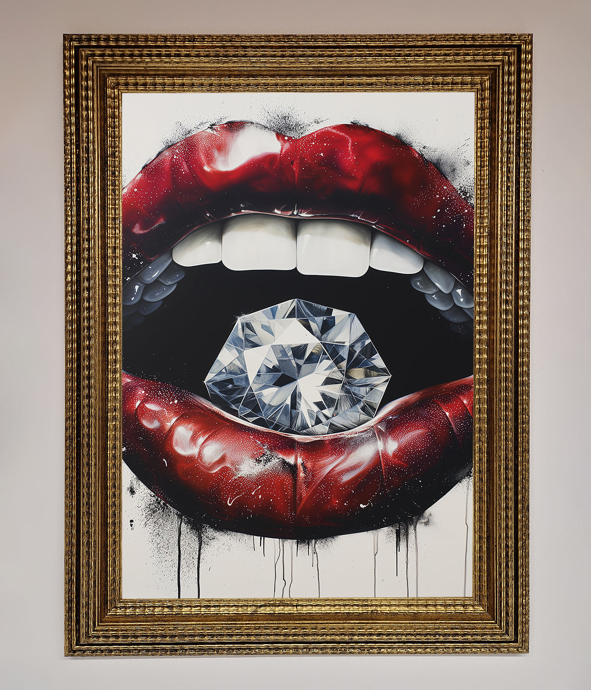 Diamond Lips Framed Poster print