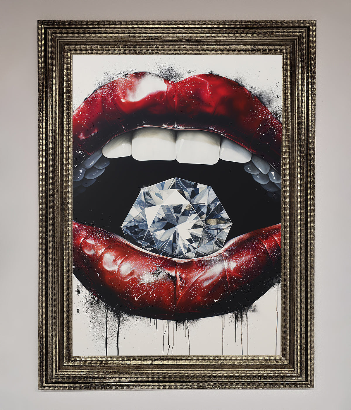 Diamond Lips Framed Poster print