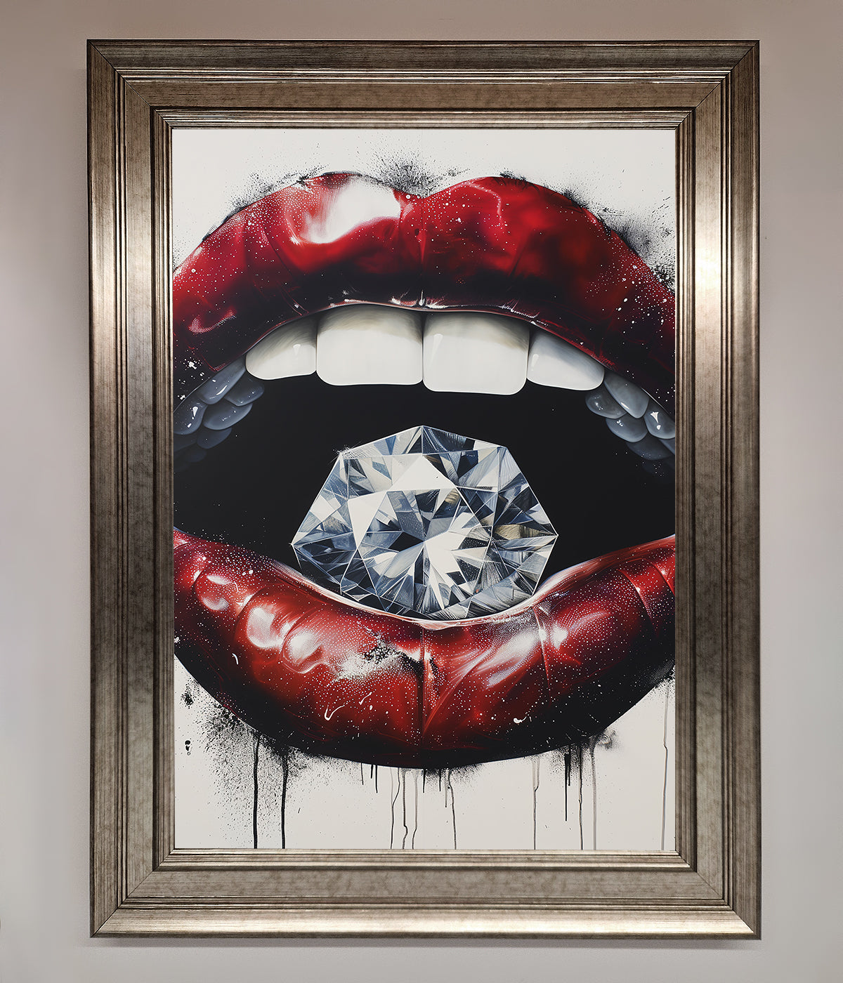 Diamond Lips Framed Poster print