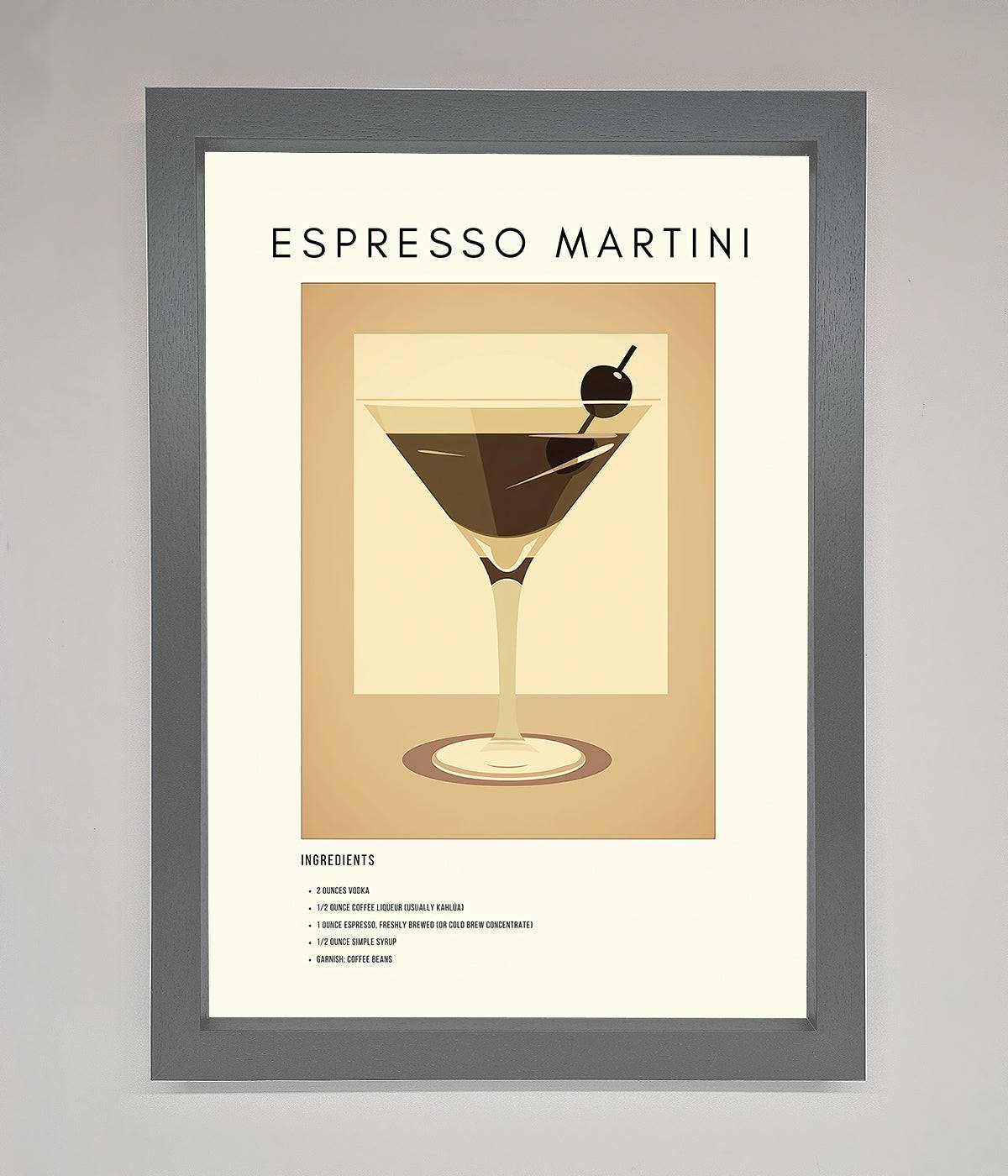 Espresso Martini Cocktail Framed Print print