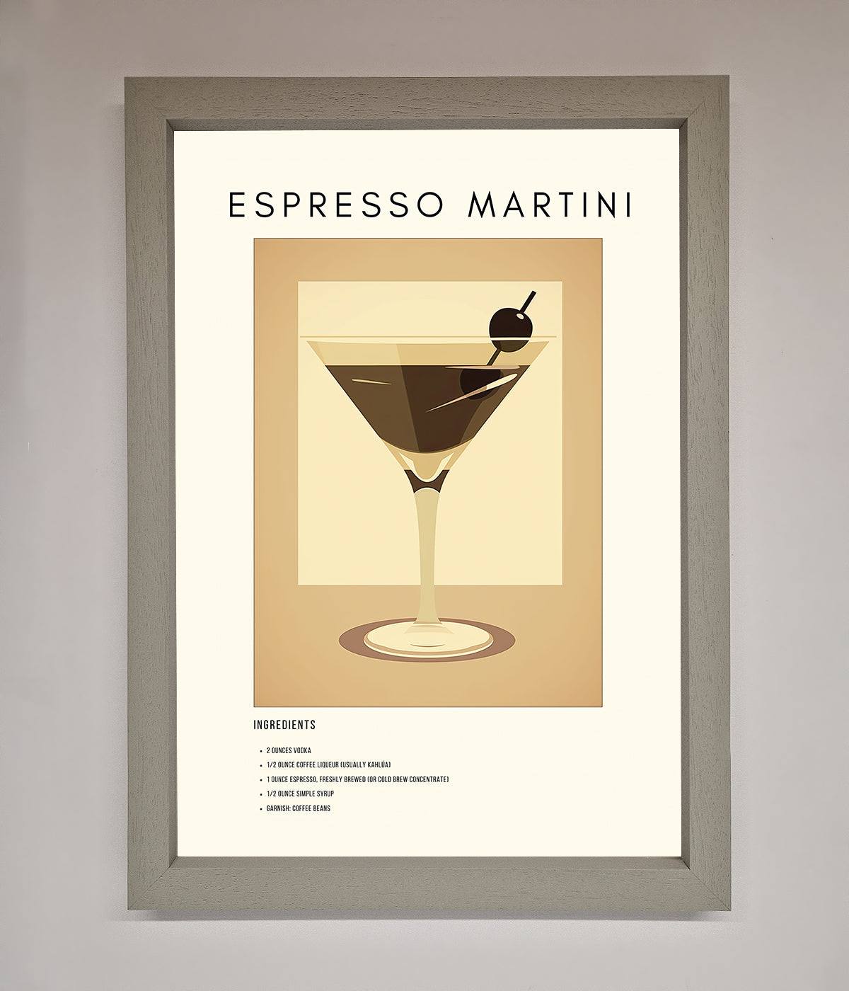 Espresso Martini Cocktail Framed Print print