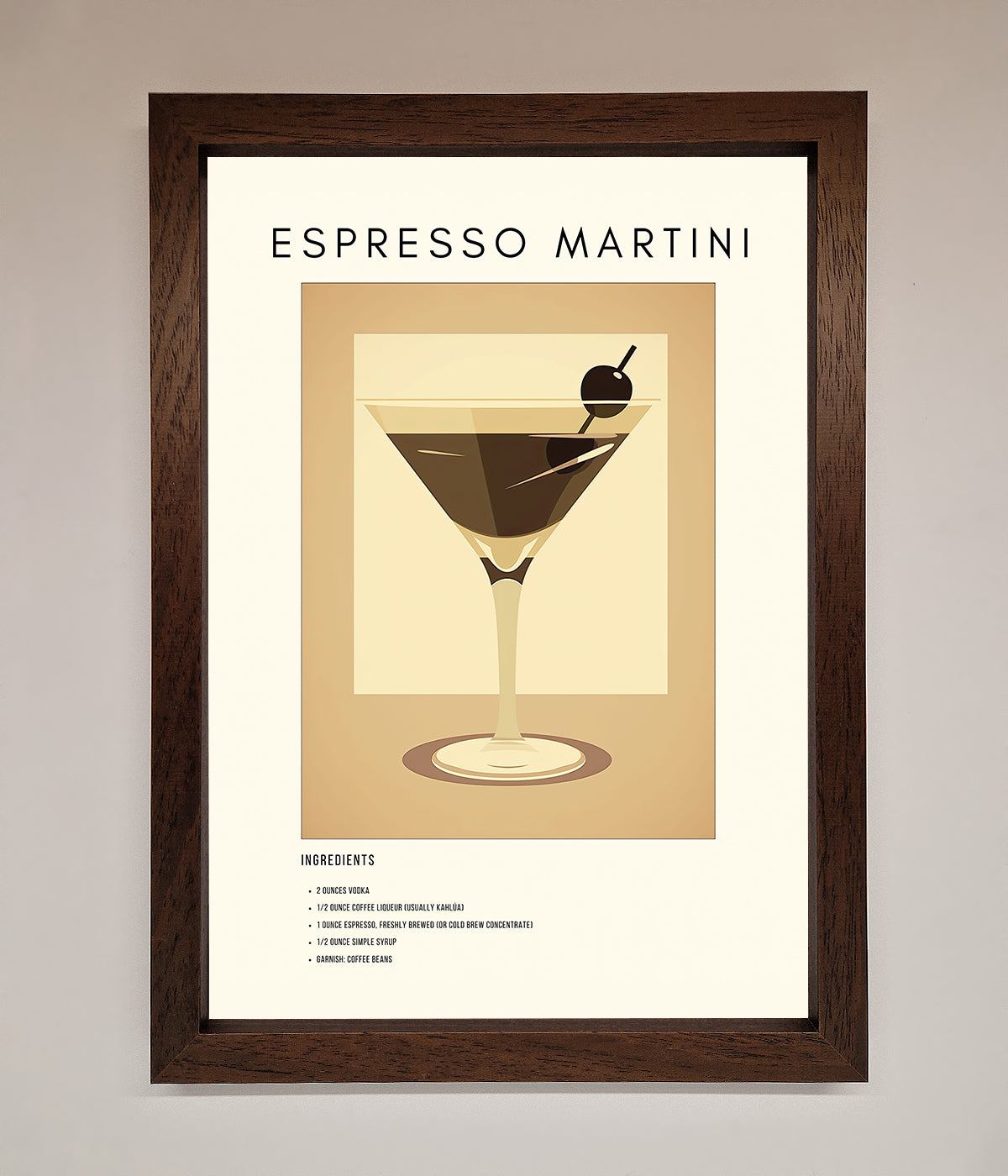 Espresso Martini Cocktail Framed Print print