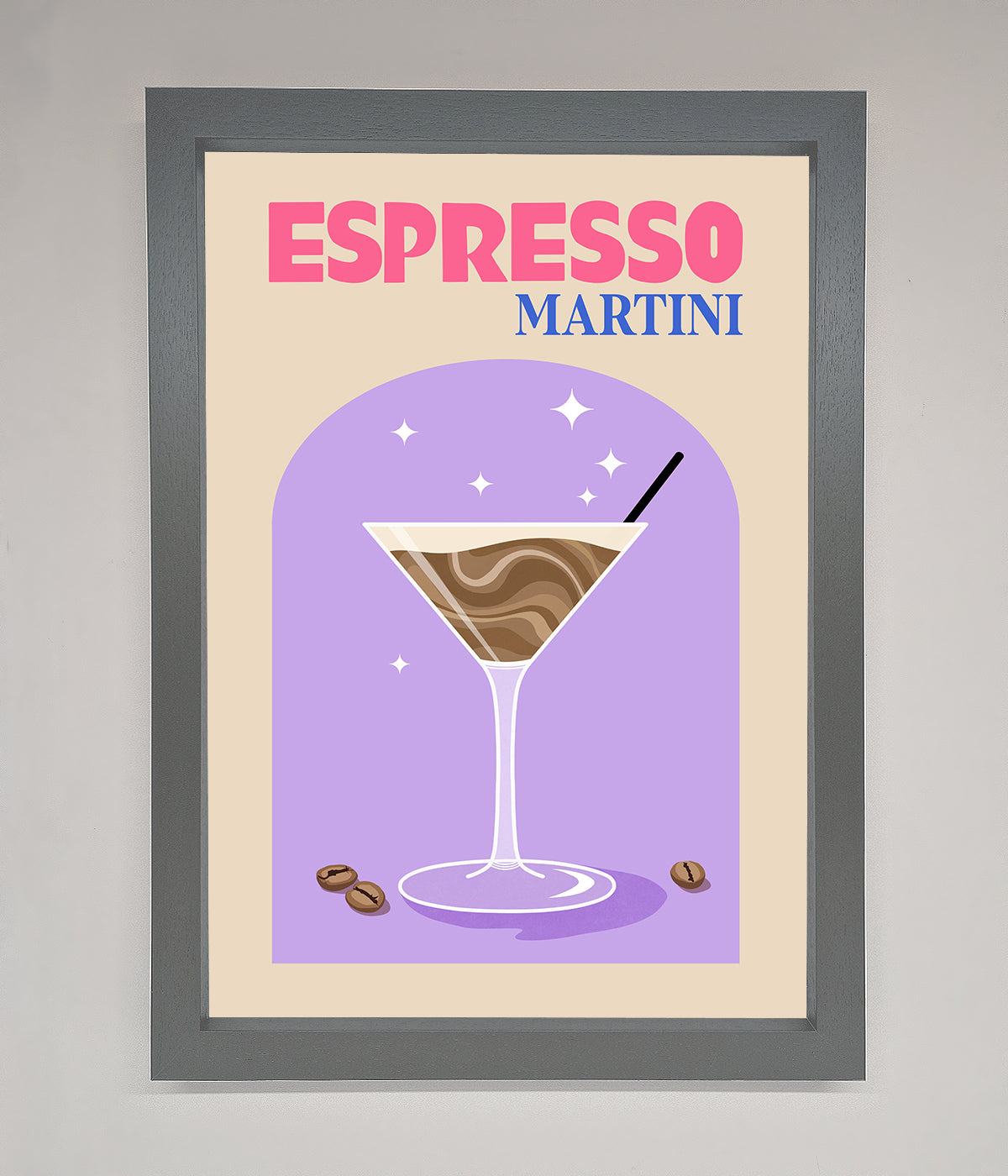 Espresso Martini Lilac Framed Print print