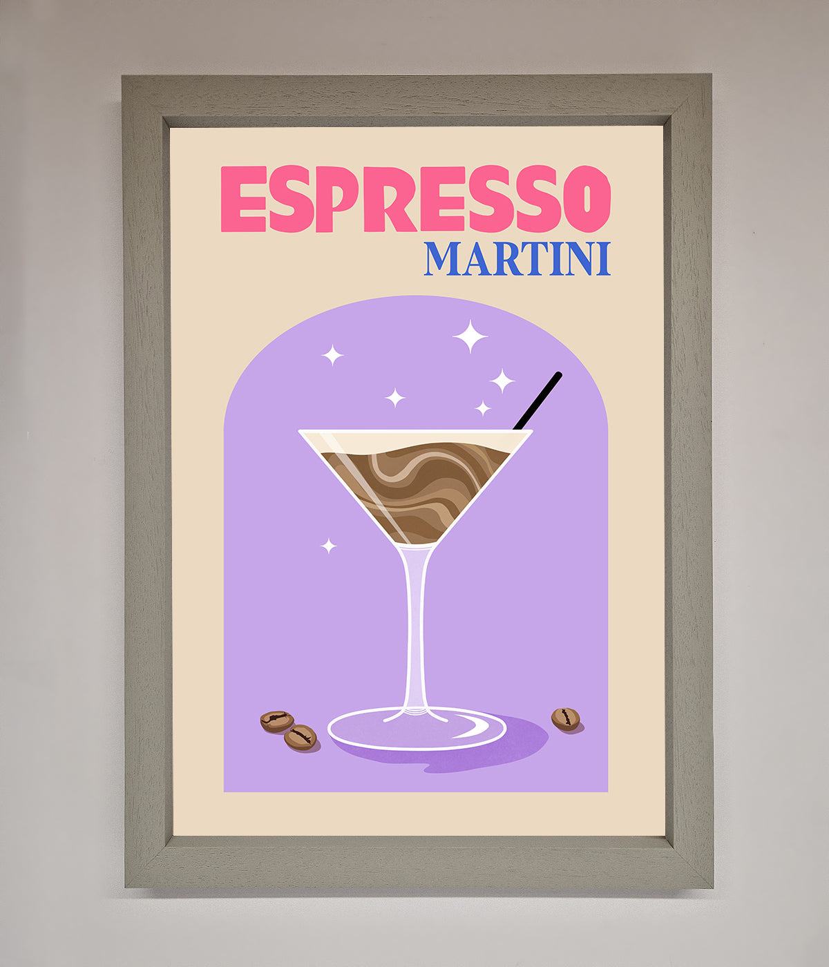 Espresso Martini Lilac Framed Print print