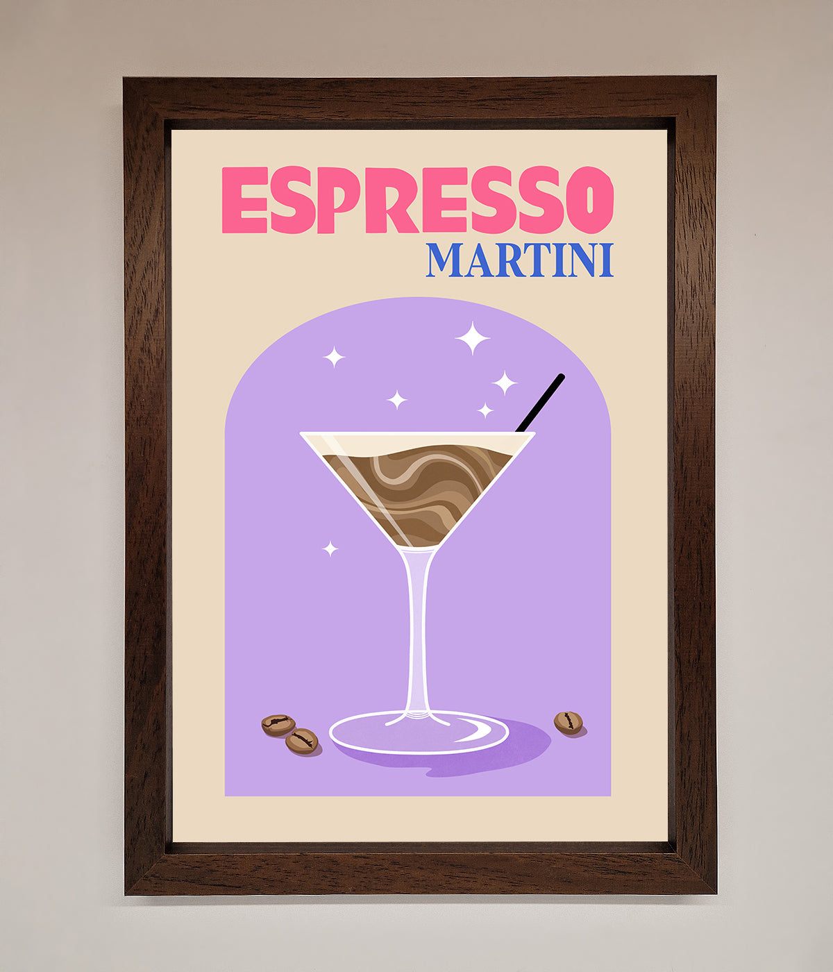 Espresso Martini Lilac Framed Print print