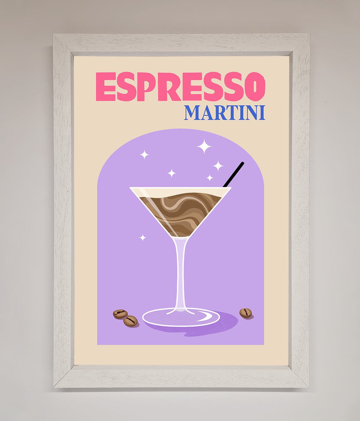 Espresso Martini Lilac Framed Print print