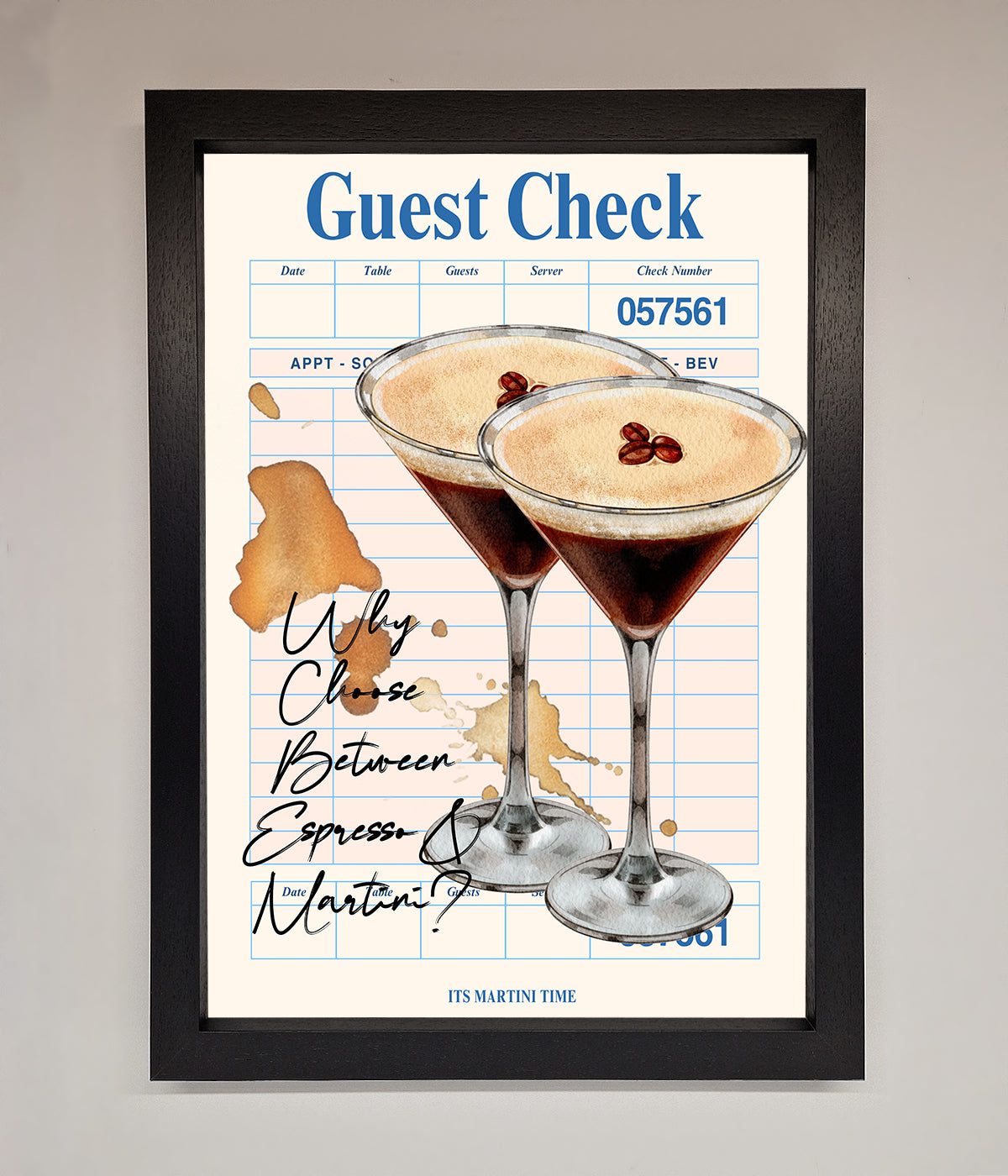 Espresso Martini Framed Wall Art print