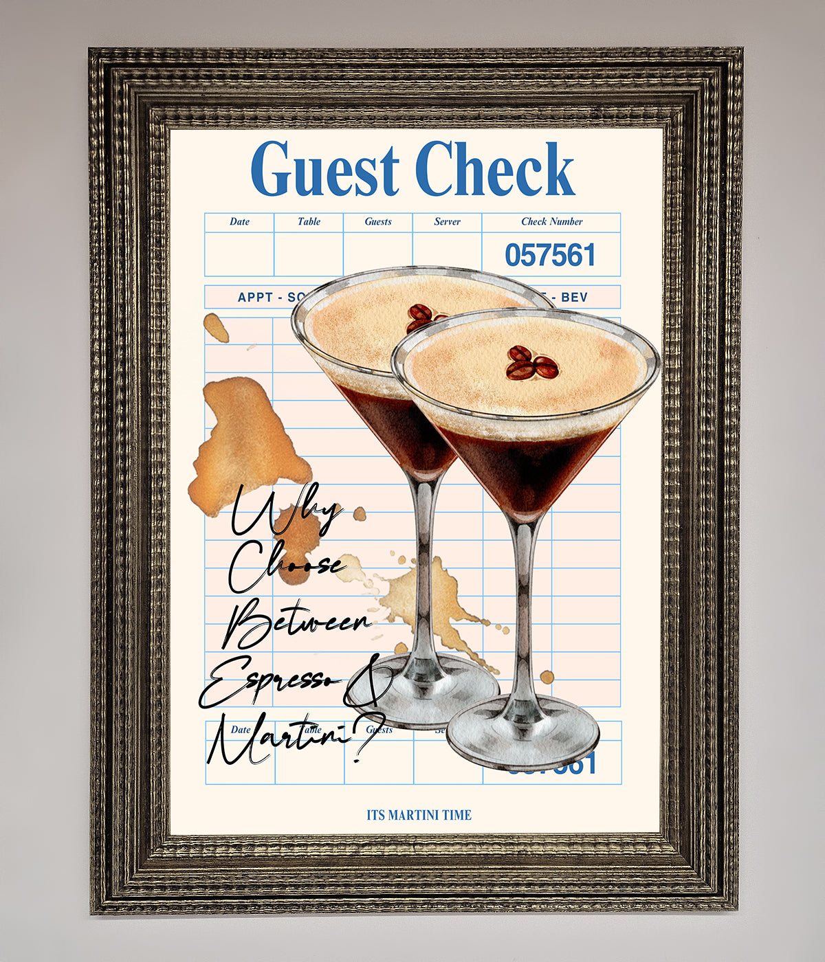 Espresso Martini Framed Wall Art print