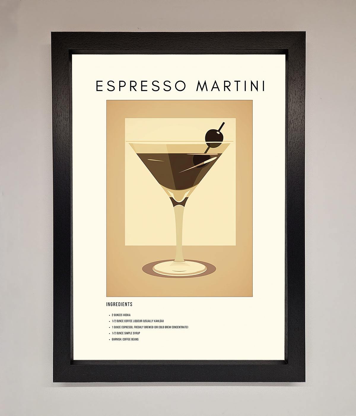 Espresso Martini Cocktail Framed Print print