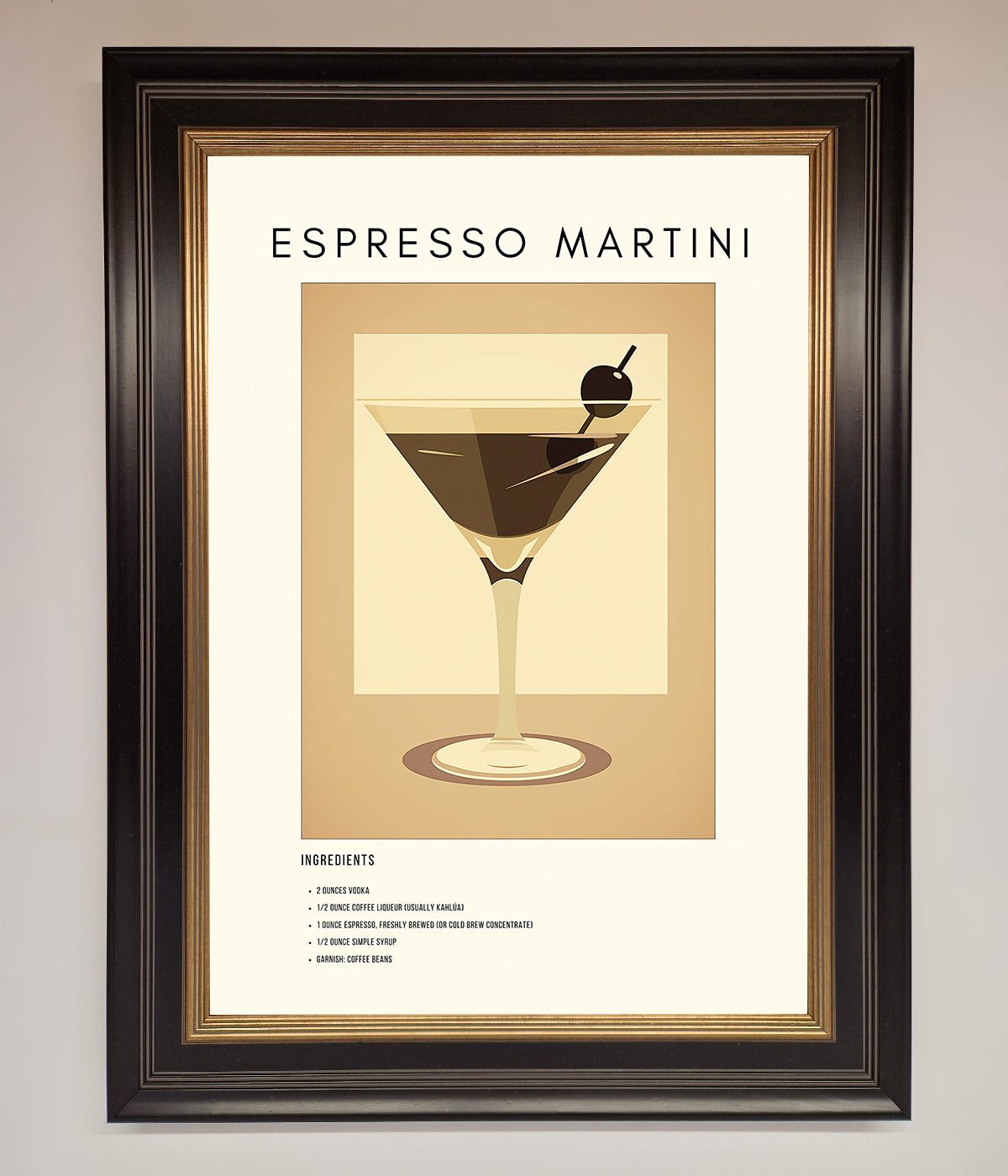 Espresso Martini Cocktail Framed Print print