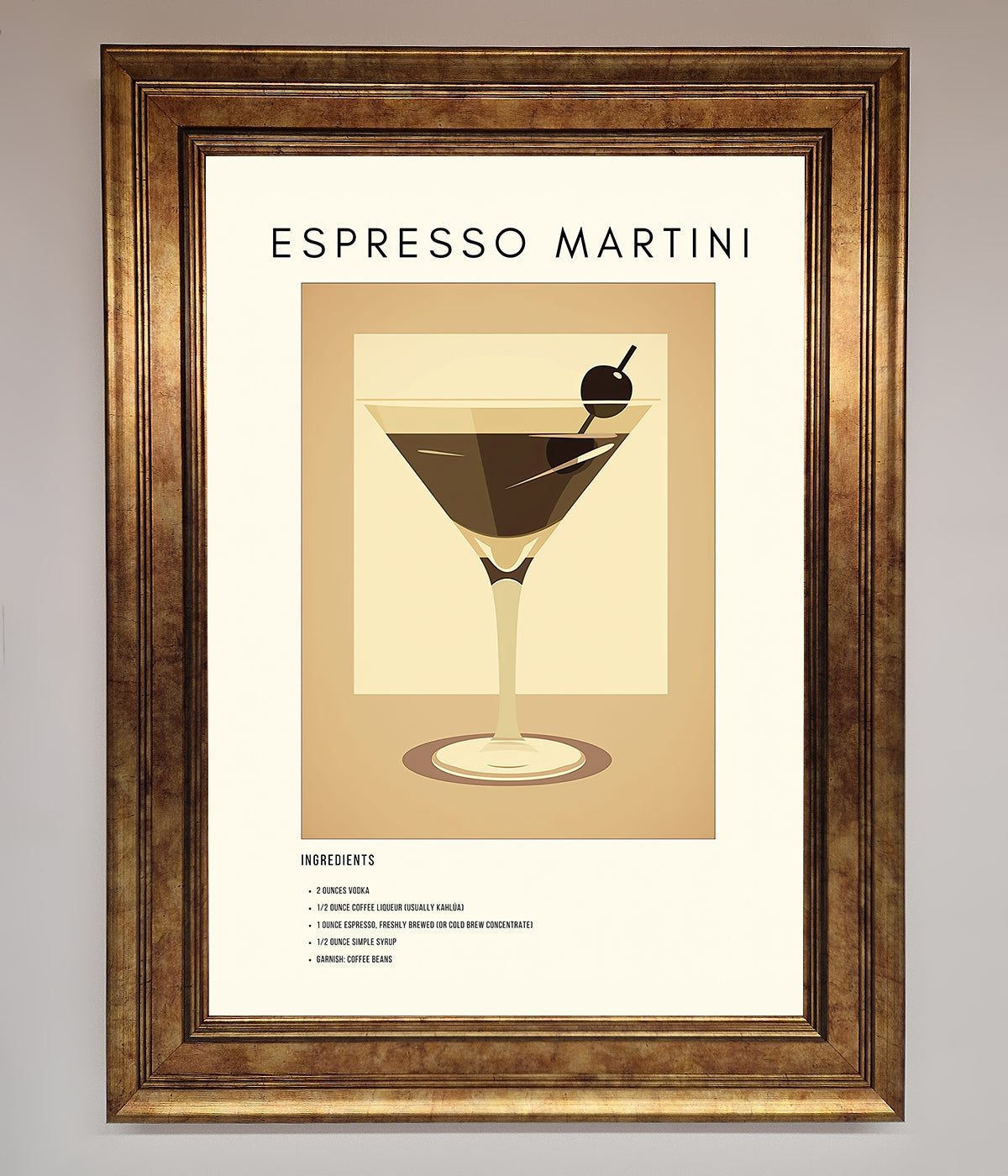 Espresso Martini Cocktail Framed Print print