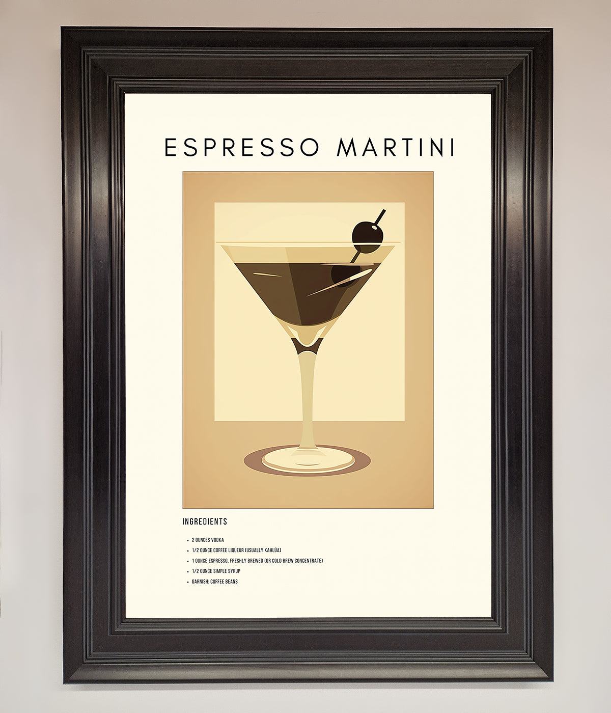 Espresso Martini Cocktail Framed Print print